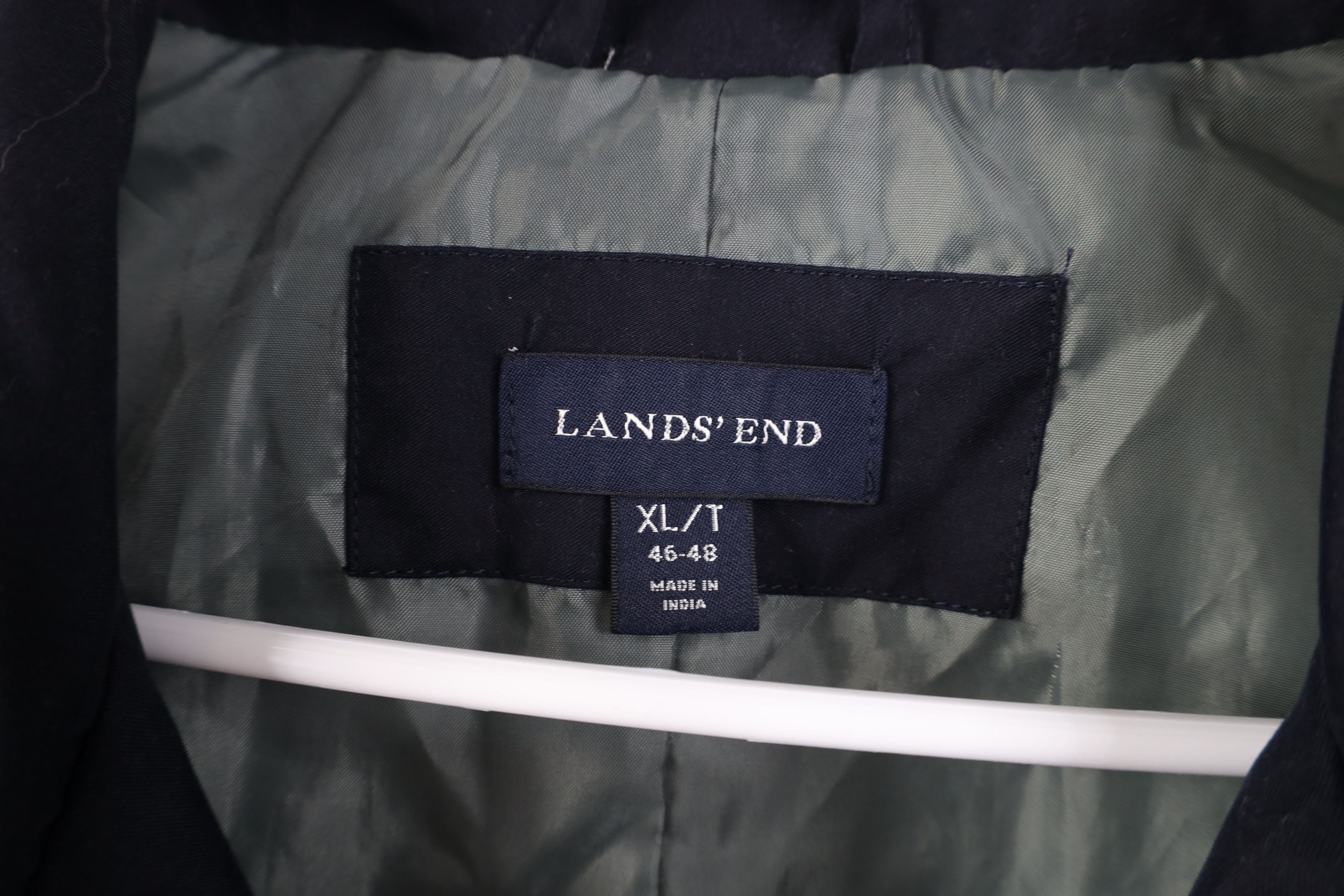 Lands' End Vintage 90s Y2K Lands End Trench Coat Rain Jacket Navy Blue Size US XL / EU 56 / 4 - 4 Thumbnail