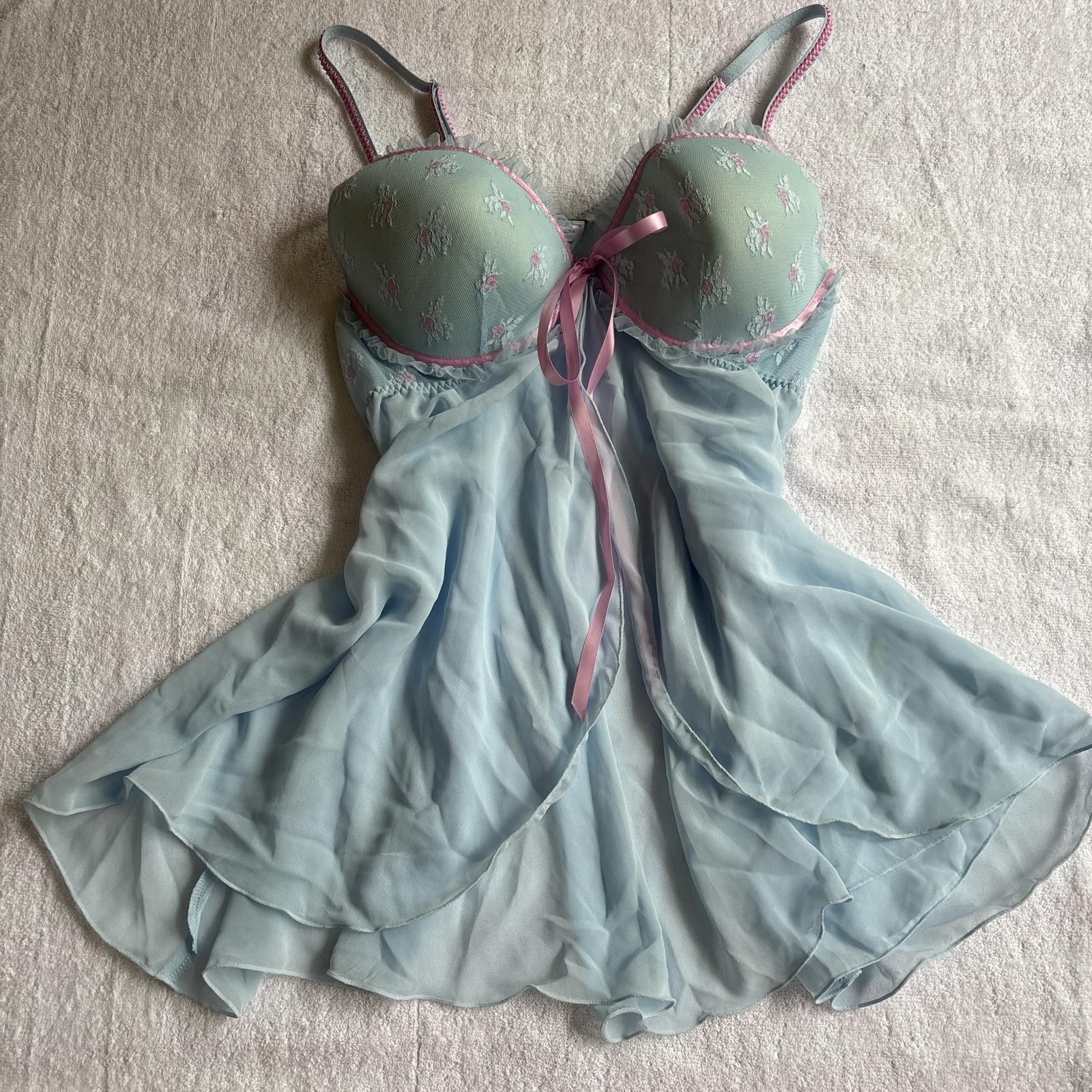 Other vintage blue fairy core lace lingerie top Size XL / US 12-14 / IT 48-50 - 3 Thumbnail