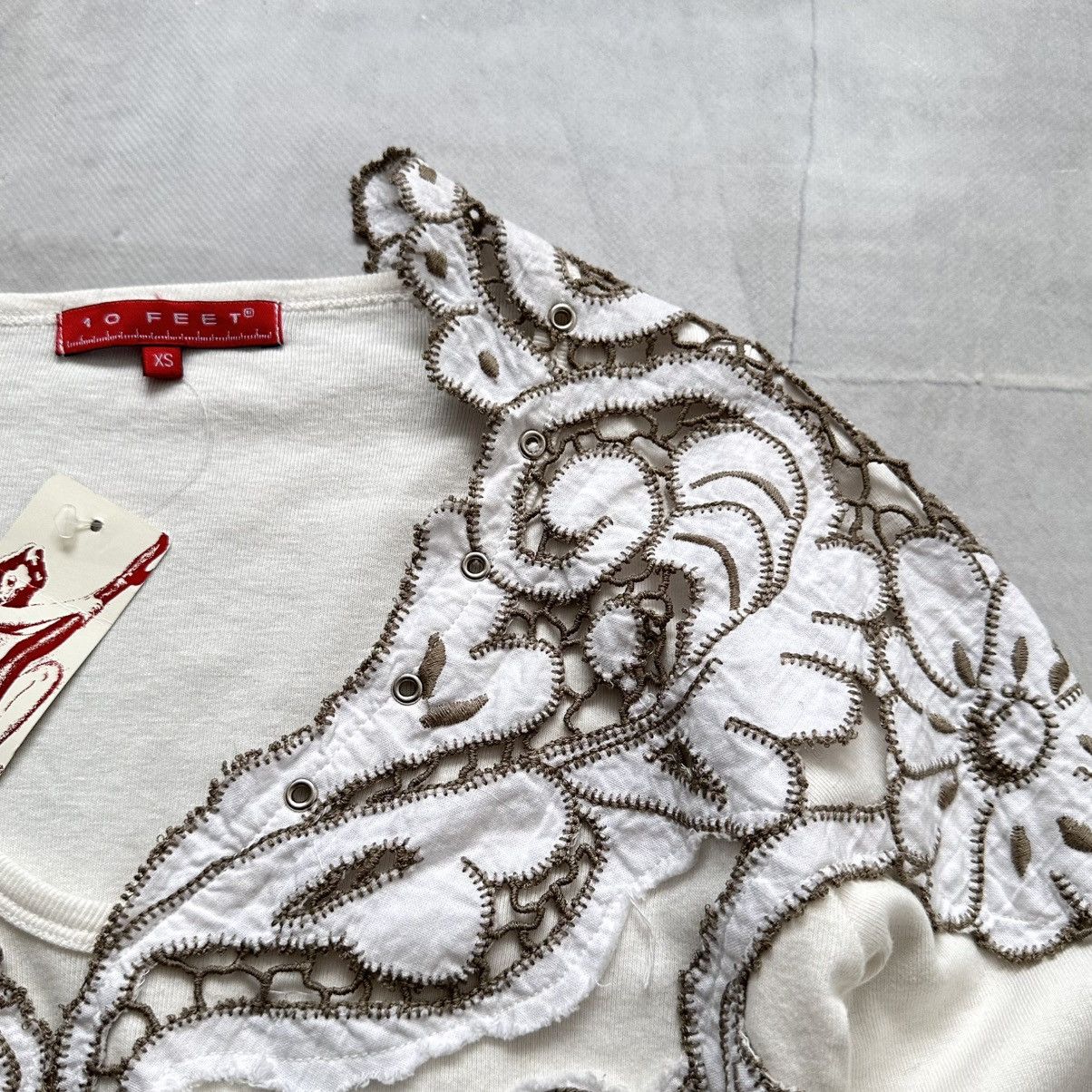 Hysteric Glamour Y2K Flower Embroidered Long Sleeve T Shirt Sarah Pacini Vibe Size XS / US 0-2 / IT 36-38 - 4 Thumbnail