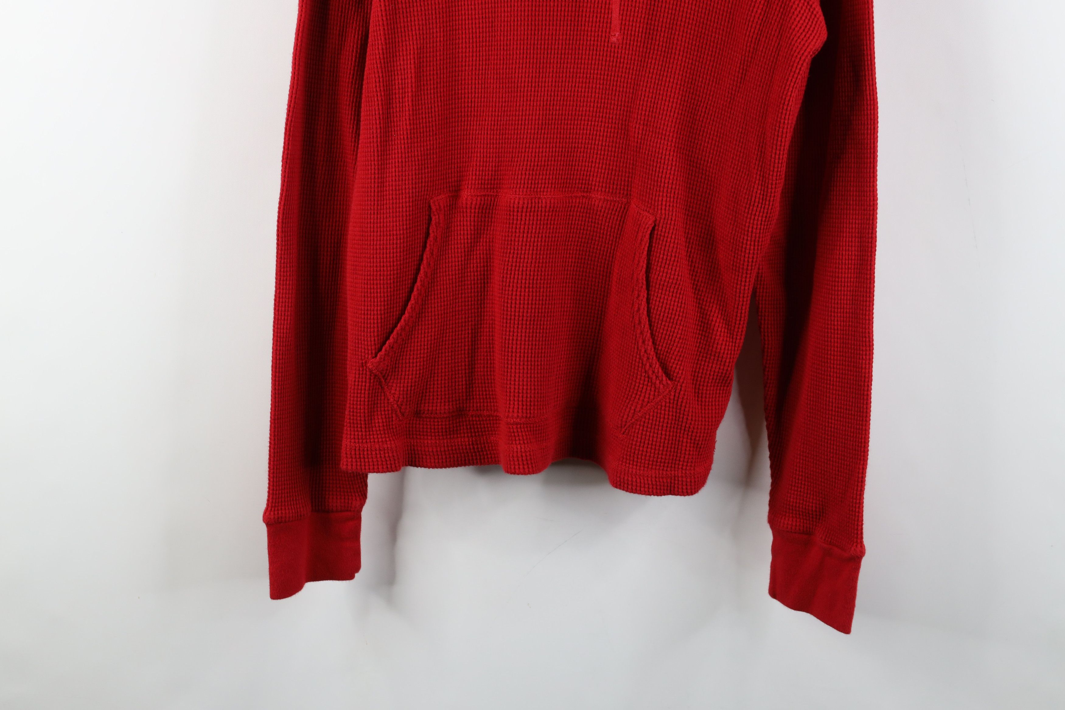 Ralph Lauren × Vintage Vintage Ralph Lauren Waffle Knit Hoodie Sweatshirt Red Size US M / EU 48-50 / 2 - 3 Thumbnail