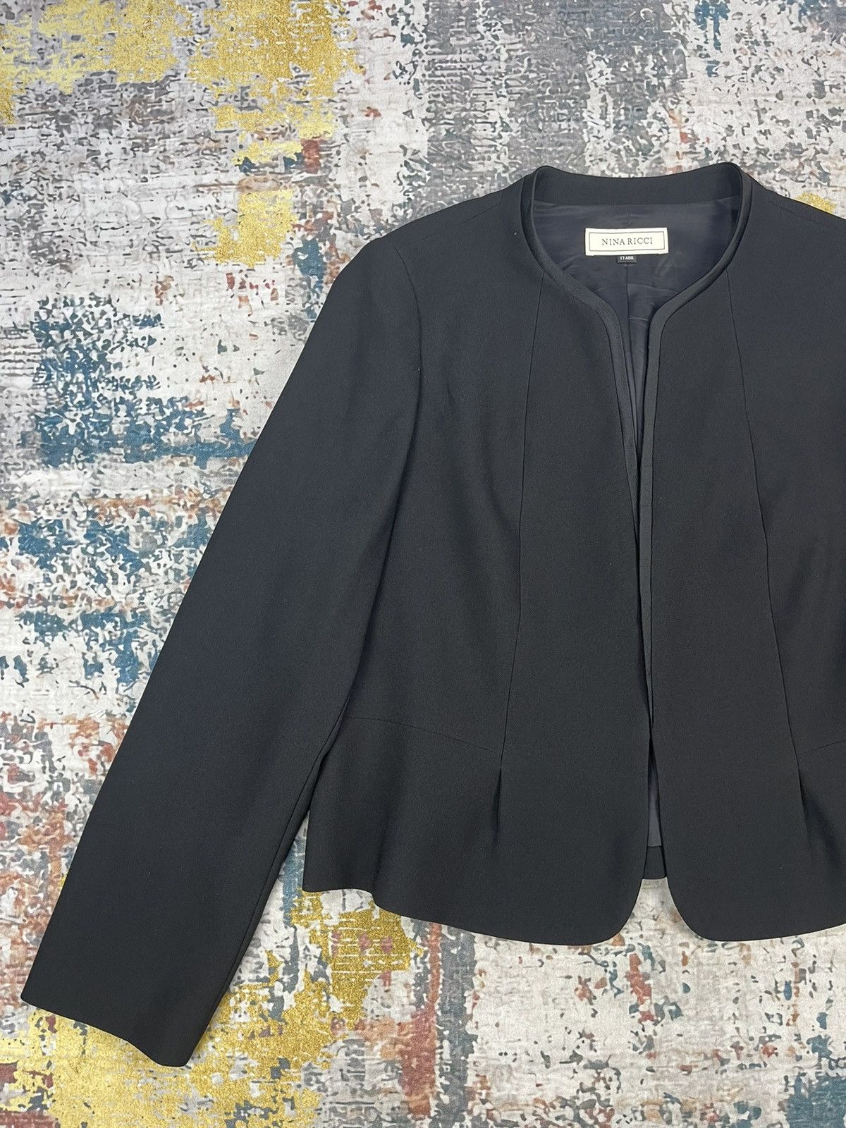 Nina Ricci Nina Ricci Cropped Open Front Trim Lapel Coat Size ONE SIZE - 2 Thumbnail