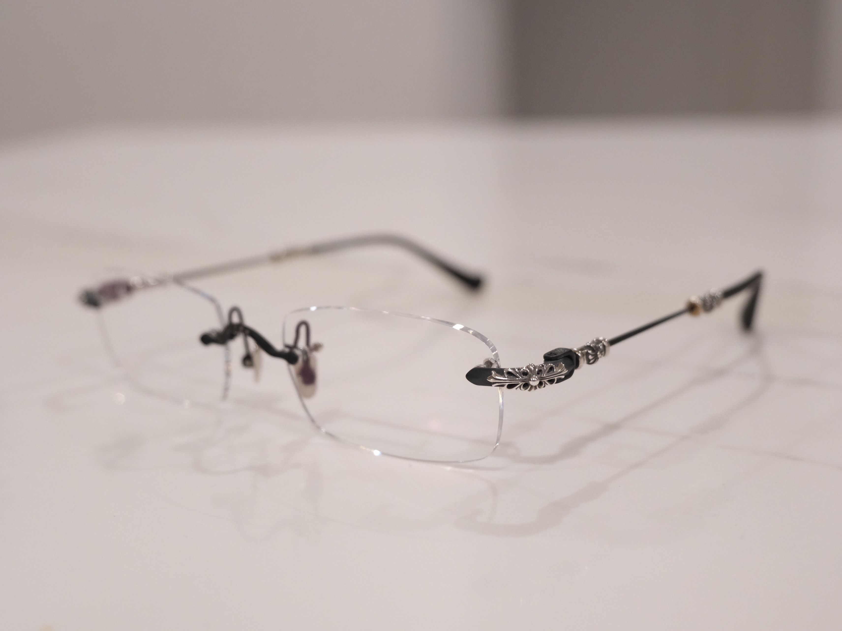 Chrome Hearts CHROME HEARTS PILLS III MATTE BLACK & SILVER GLASSES Size ONE SIZE - 4 Thumbnail