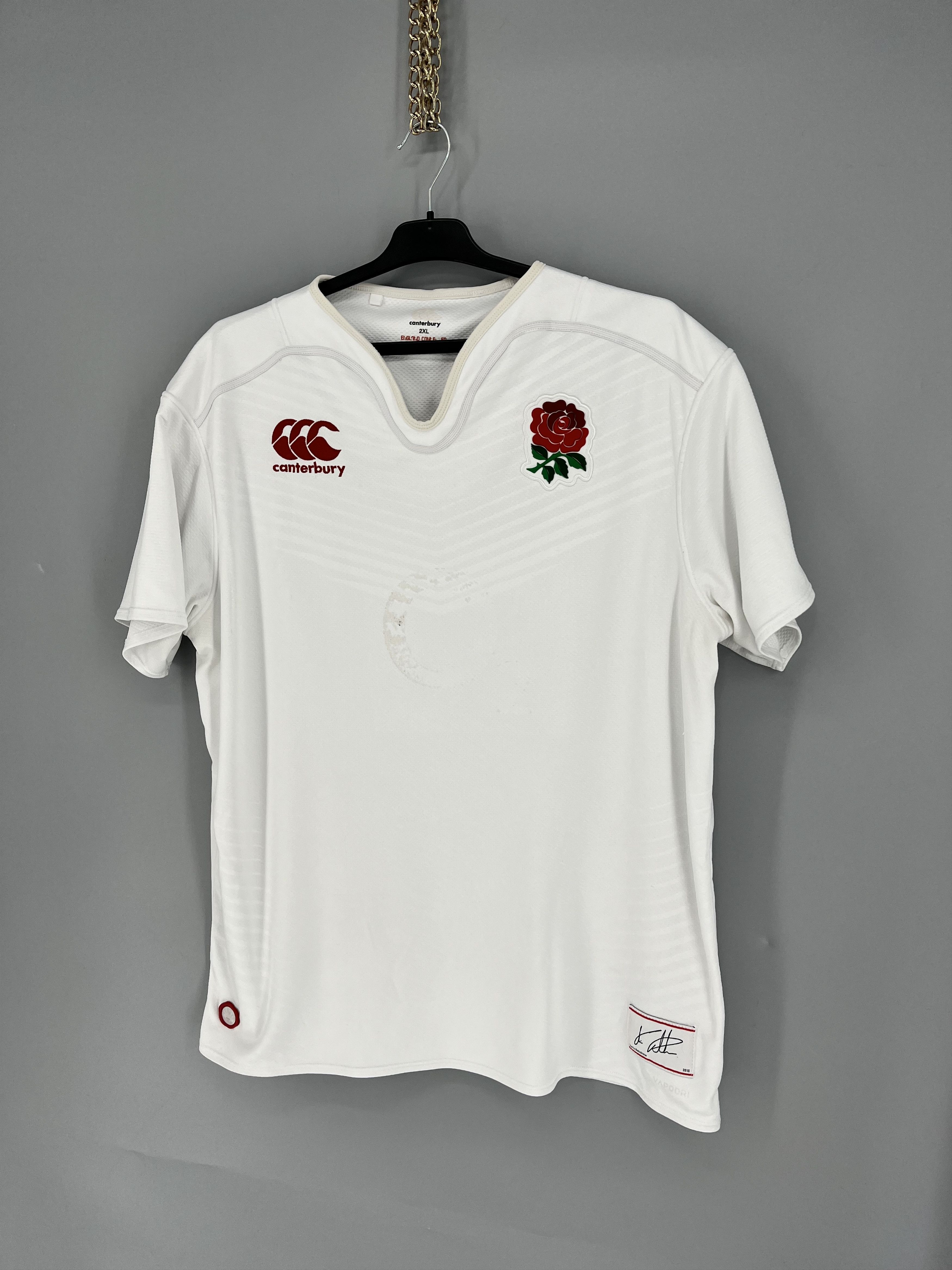 Canterbury of New Zealand Signed England Rugby Shirt Chris Robshaw Autograph Size US XXL / EU 58 / 5 - 3 Thumbnail