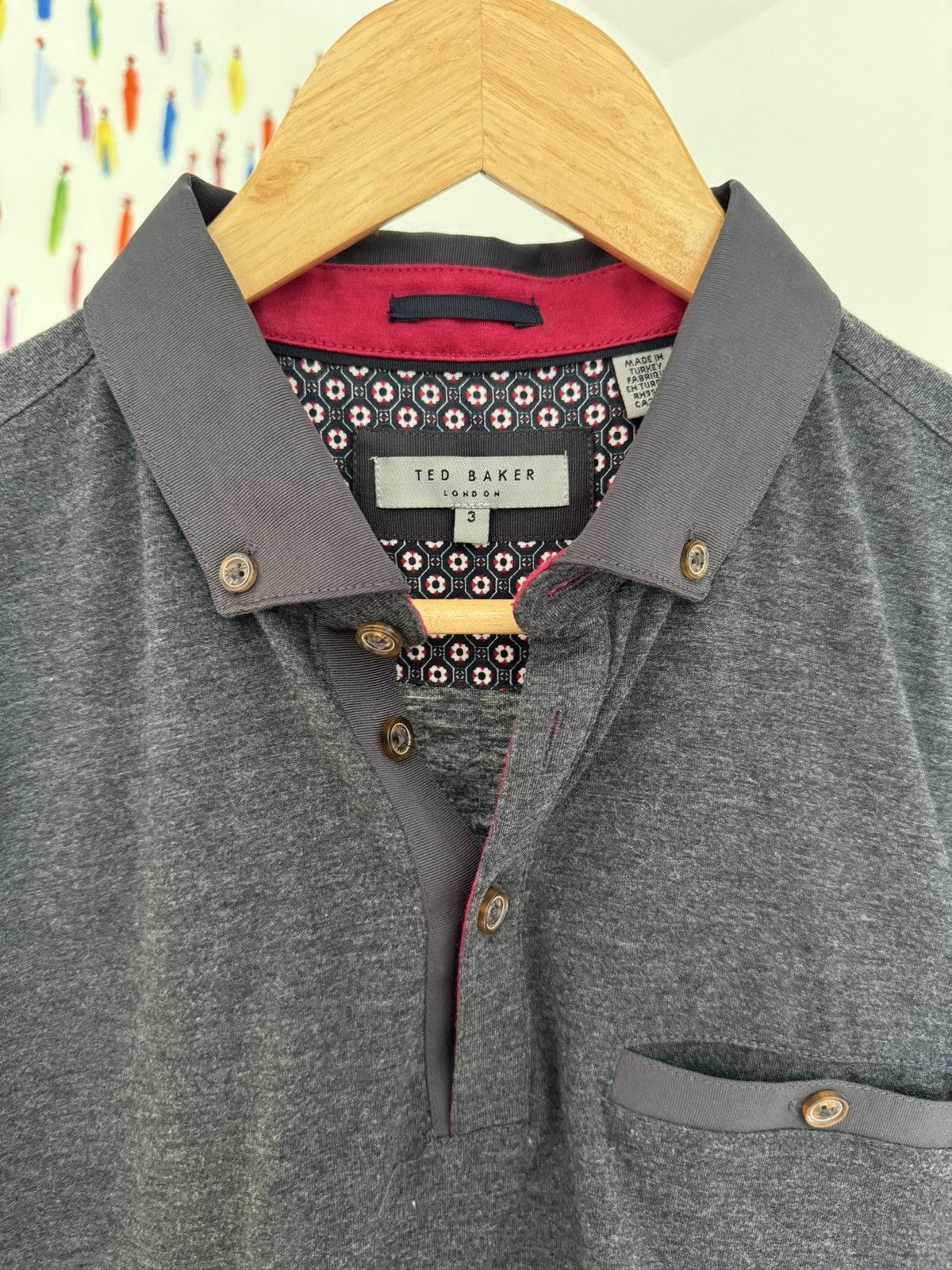 Ted Baker Ted Baker Heather Grey Polo Size US S / EU 44-46 / 1 - 3 Thumbnail