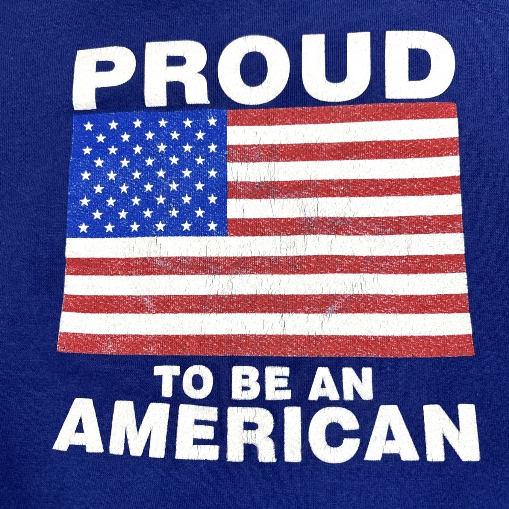 X-LARGE VINTAGE Proud To Be An American Graphic Blue Pullover Crewneck Men XL Y2K Sweatshirt Men’s X-Large LV? Size US XL / EU 56 / 4 - 2 Thumbnail