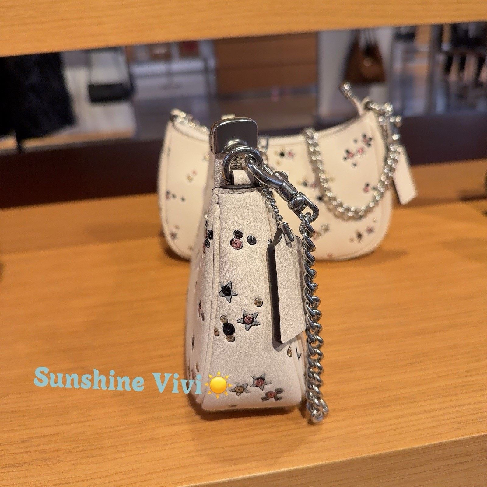 Coach NWT Coach Teri Mini Crossbody Bag Star CCE46 Silver Chalk Size ONE SIZE - 4 Thumbnail