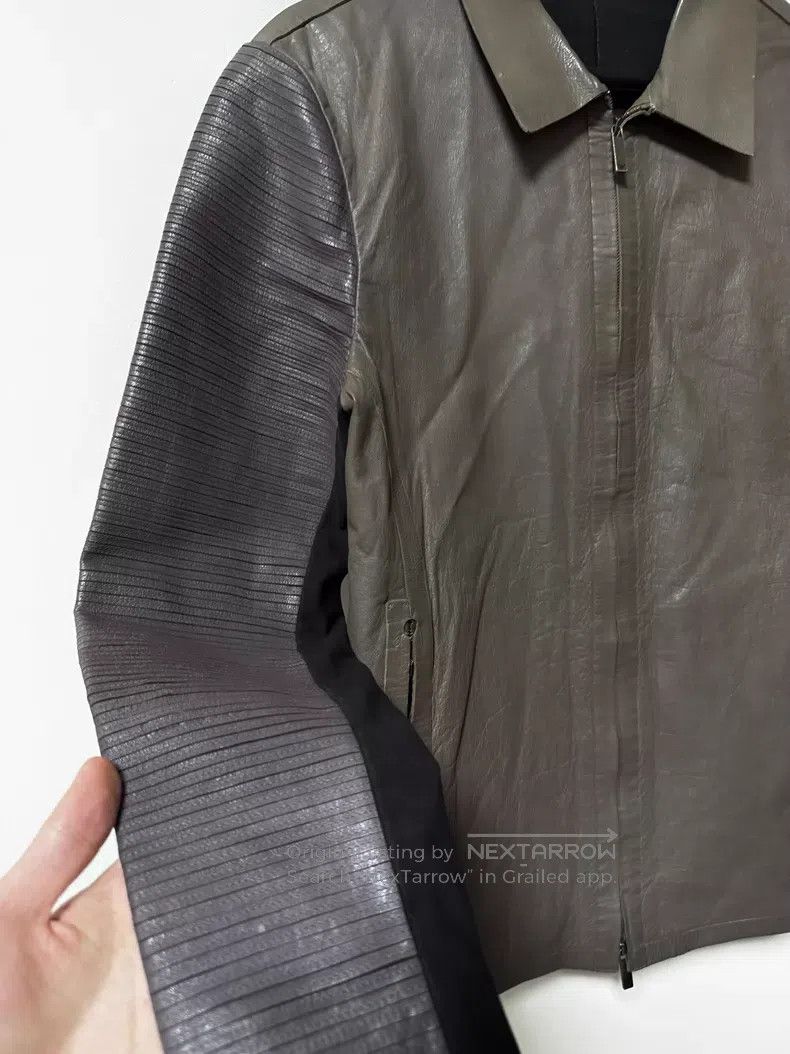 Emporio Armani EMPORIO ARMANI Twisted Sleeve Leather Jacket i Size US S / EU 44-46 / 1 - 4 Thumbnail