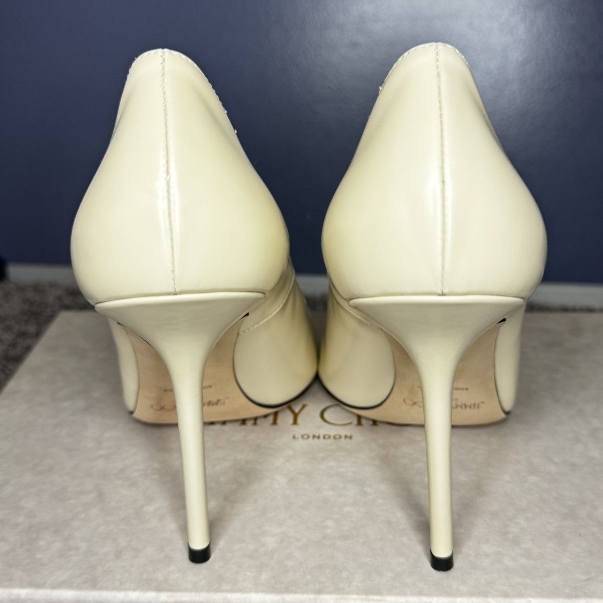 Jimmy Choo Jimmy Choo Ava 100 Pumps – Liquid Leather – Linen Size US 10 / IT 40 - 4 Thumbnail
