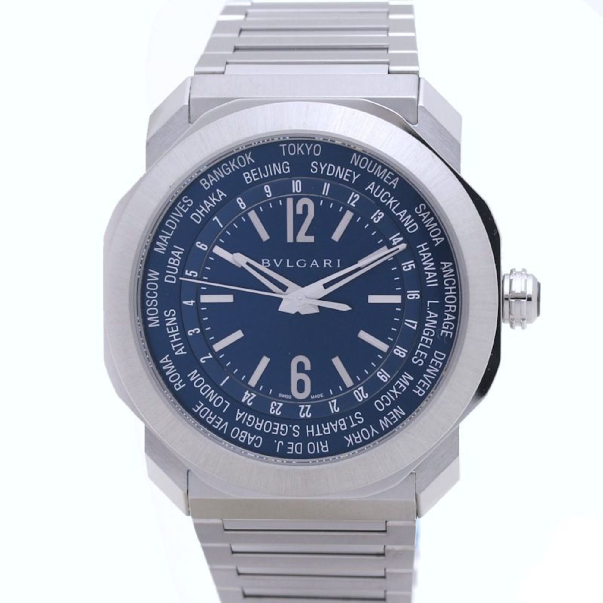 image of Bulgari Bvlgari Octo Roma 103481 Oc41Swt Stainless Steel Men's 38901 in Blue