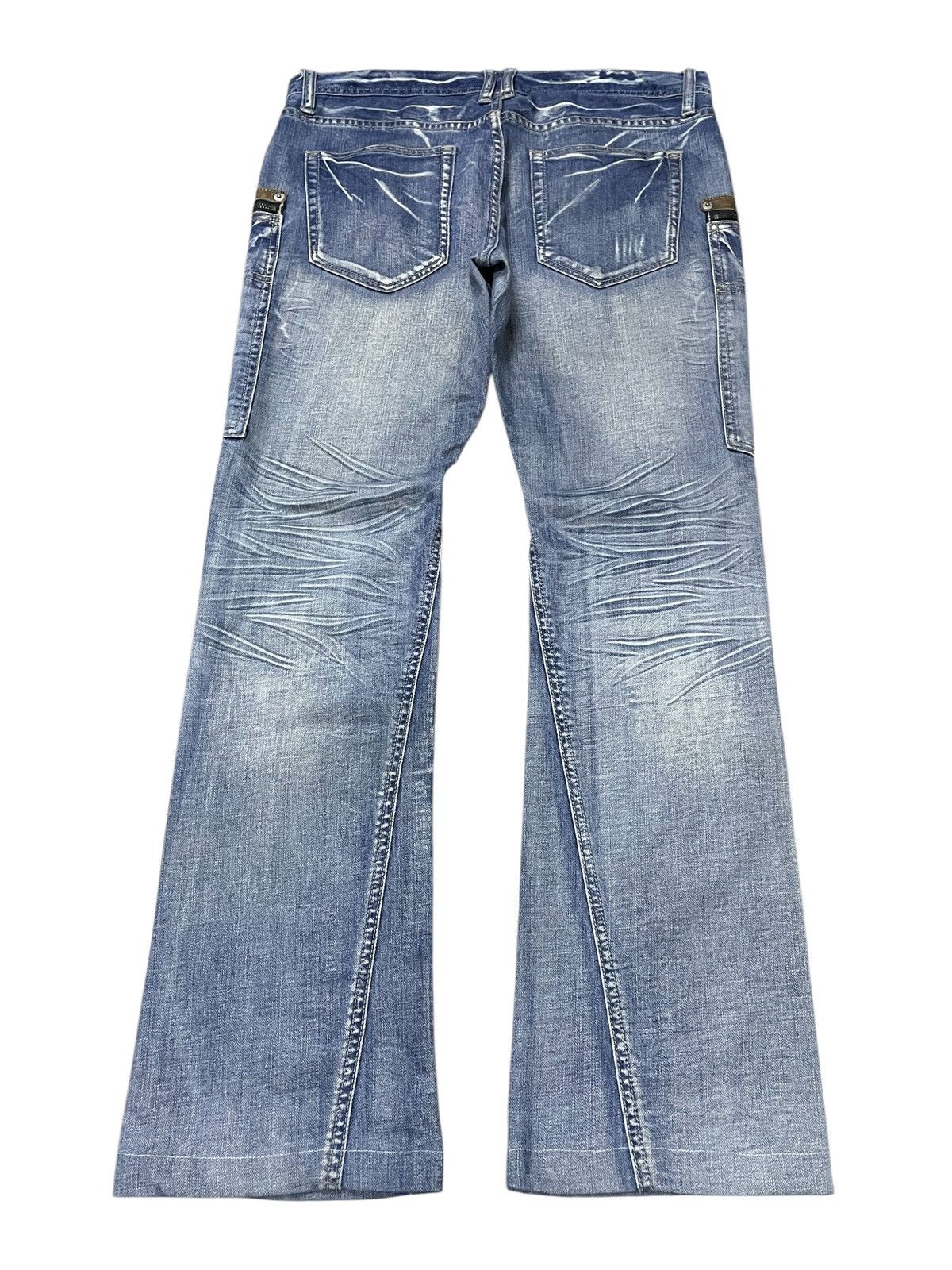 Michel Klein × Tornado Mart Michel Klein Japan Spiral Flared Panelling Gun Pocket Jeans Size US 32 / EU 48 - 2 Thumbnail