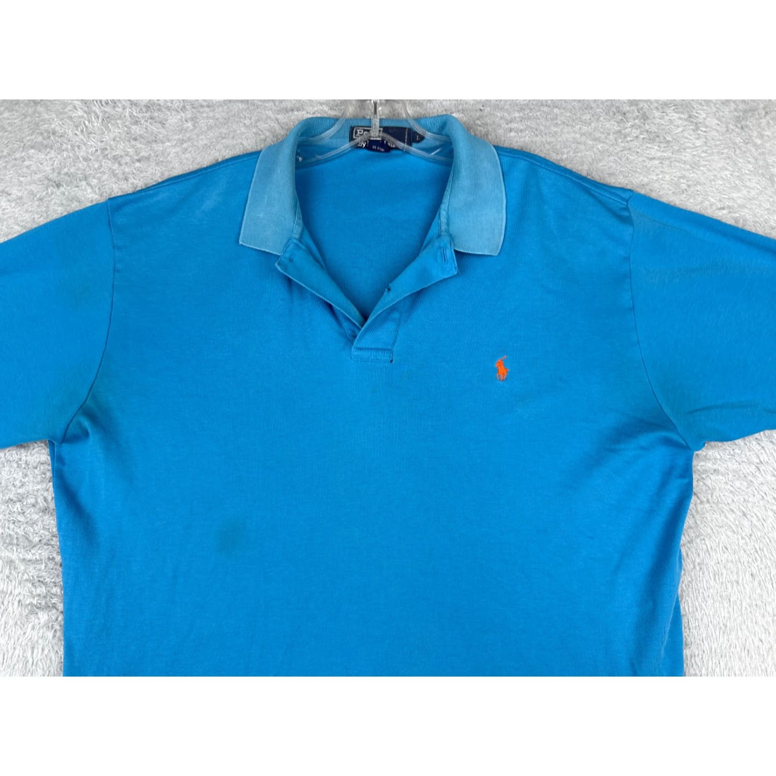 Ralph Lauren VINTAGE Polo Ralph Lauren Shirt Mens Large Blue 100% Cotton Knit Polo Shirt All Seasons Relaxed Regular Mens Blue Polo 40in Chest 28in Length Size US L / EU 52-54 / 3 - 4 Thumbnail