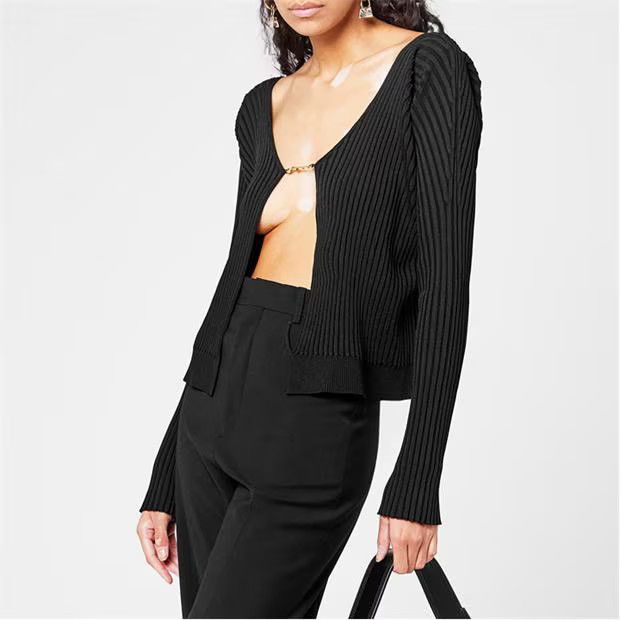 Jacquemus o1g2r1mq1024 Cardigan Top in Black Size S / US 4 / IT 40 - 4 Thumbnail