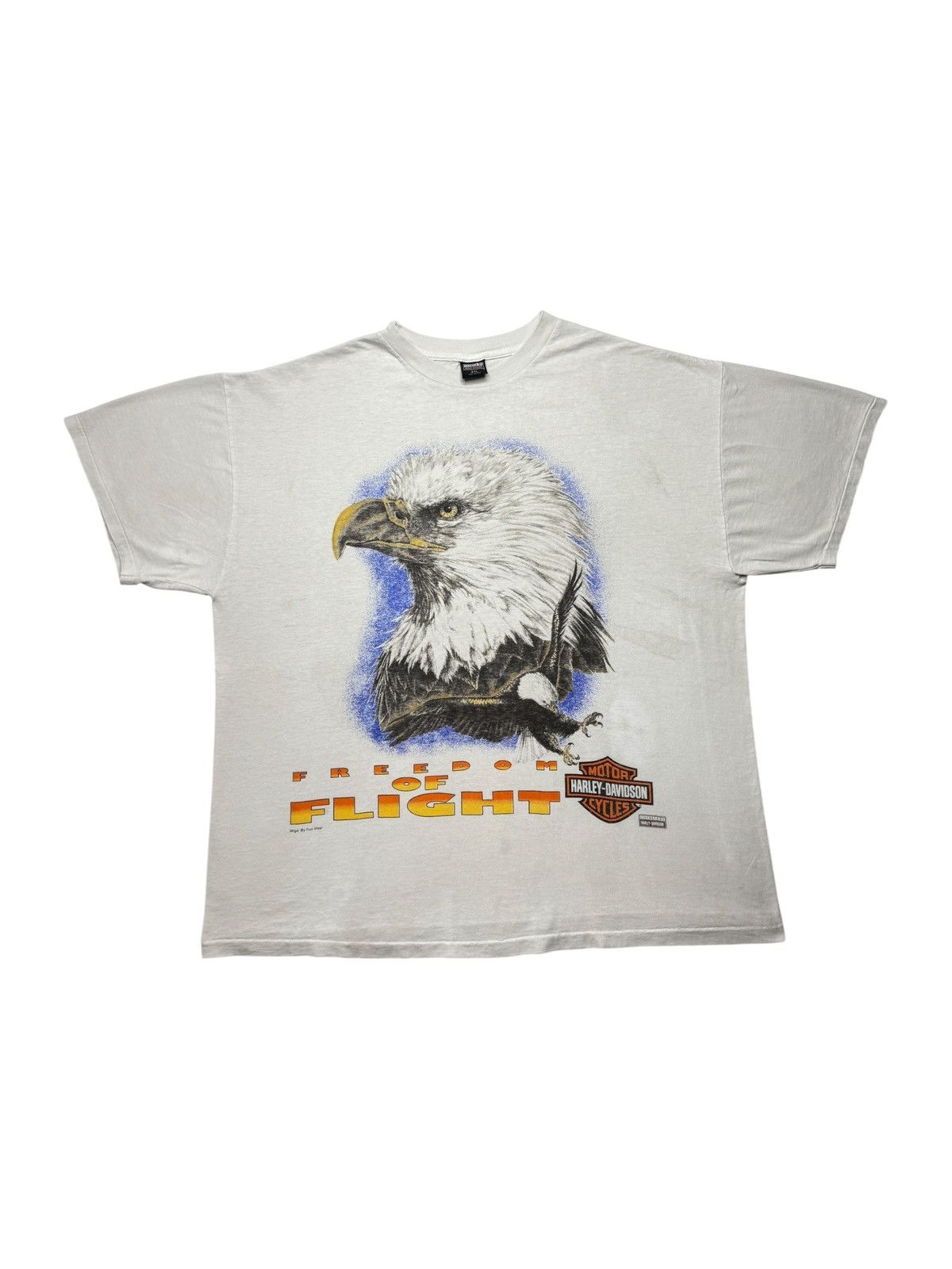 Harley Davidson Vintage 1990’s Harley Davidson Freedom of Flight Tee Shirt Size US XXL / EU 58 / 5 - 1 Thumbnail