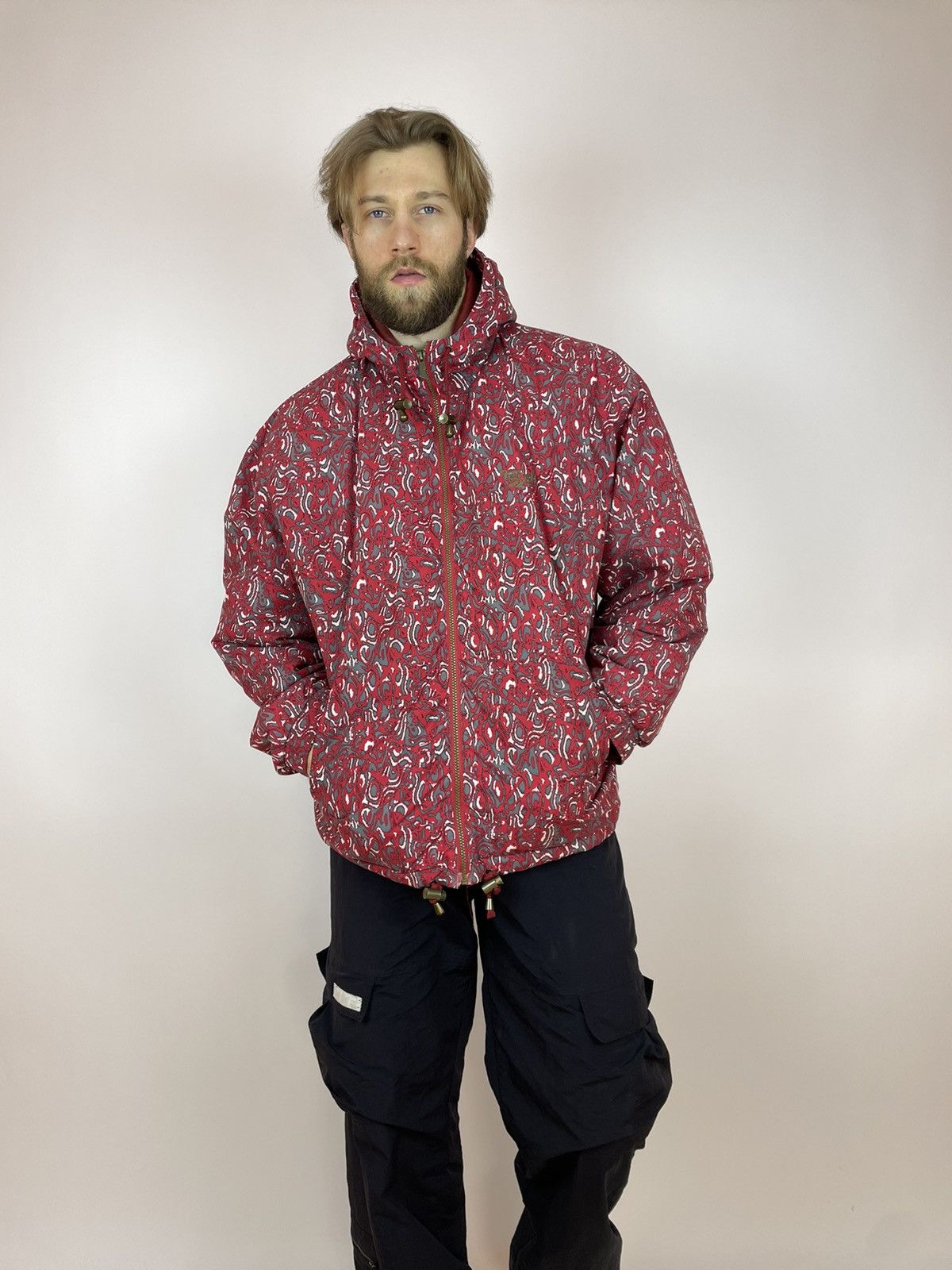 Reebok × Vintage REEBOK Vintage Multicolour Pattern Hooded jacket size L 90s Size US L / EU 52-54 / 3 - 3 Thumbnail