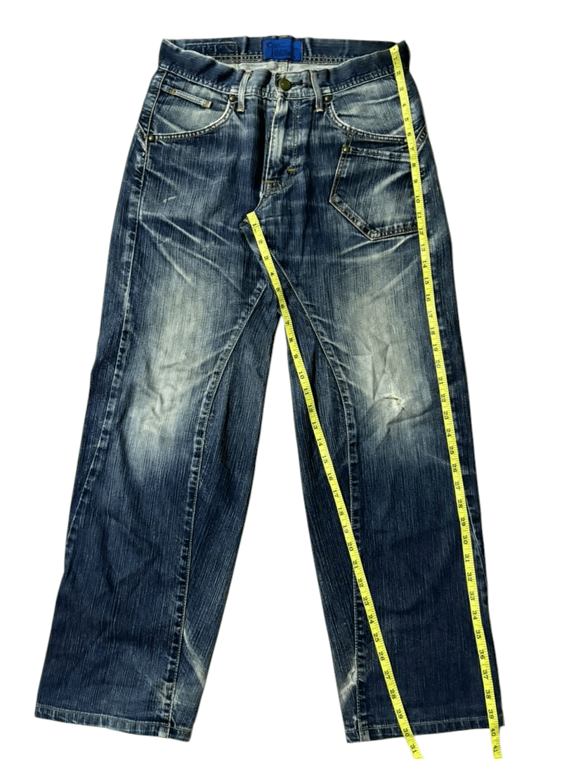 Edwin Vintage Edwin Evolution Blue Washed Whisker Jeans Size US 31 - 11 Thumbnail