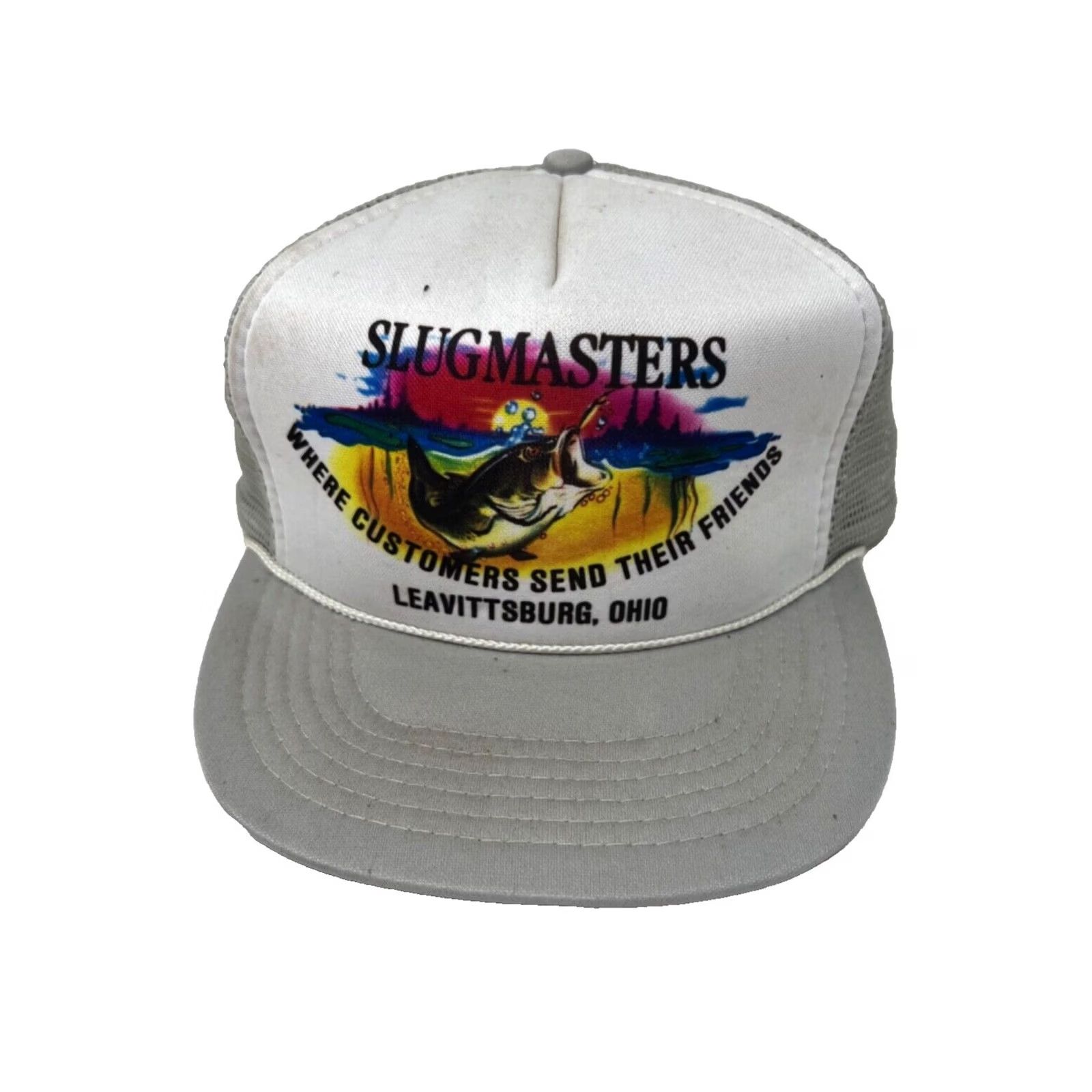 Vintage VINTAGE Slugmasters Leavittsburg, OH Fishing Large Mouth Bass Trucker Hat Size ONE SIZE - 2 Thumbnail