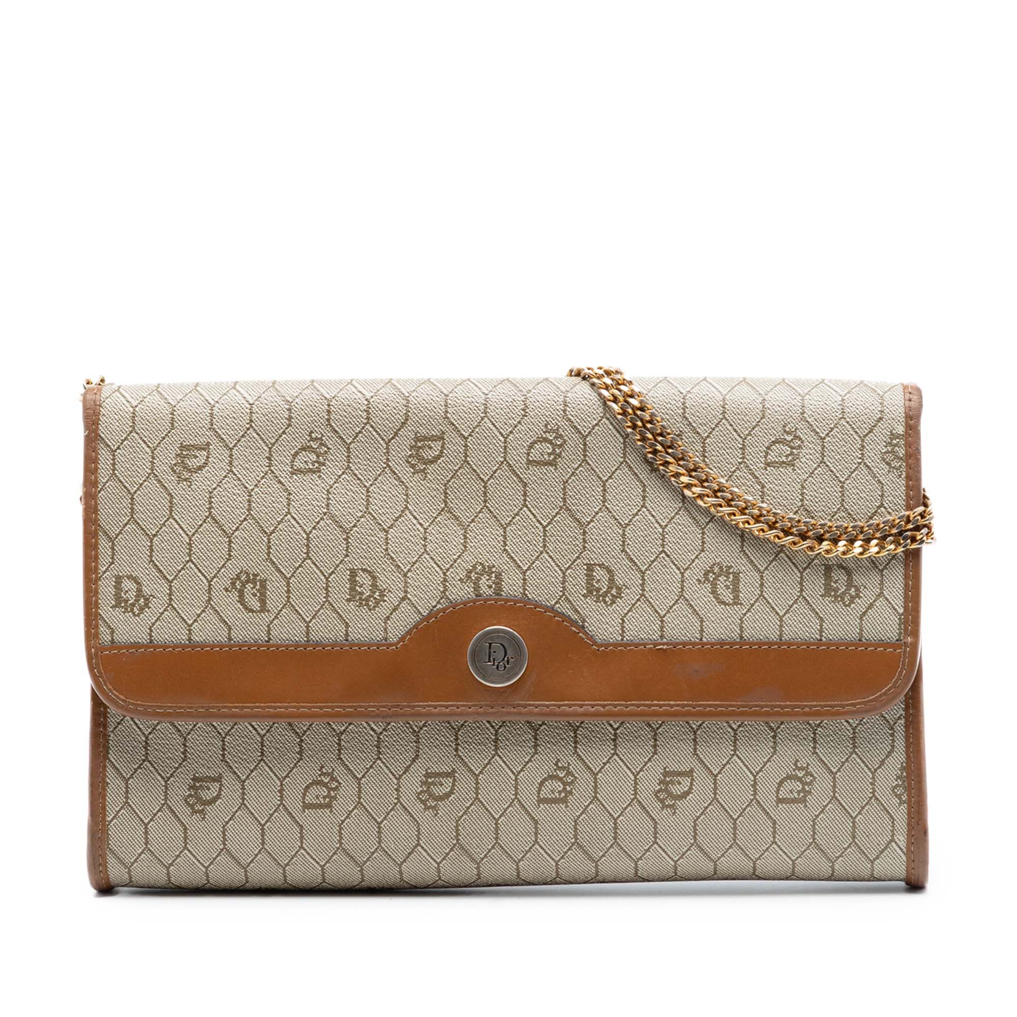 Dior Honeycomb Coated Canvas Chain Shoulder Bag Size ONE SIZE - 1 Thumbnail