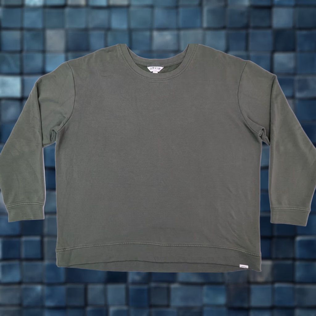 Orvis Orvis Lightweight Modal Blend Crew Neck Pullover Sweatshirt, Men XL Green Regular Fit, Solid Pattern Merlot? Size US XL / EU 56 / 4 - 1 Thumbnail