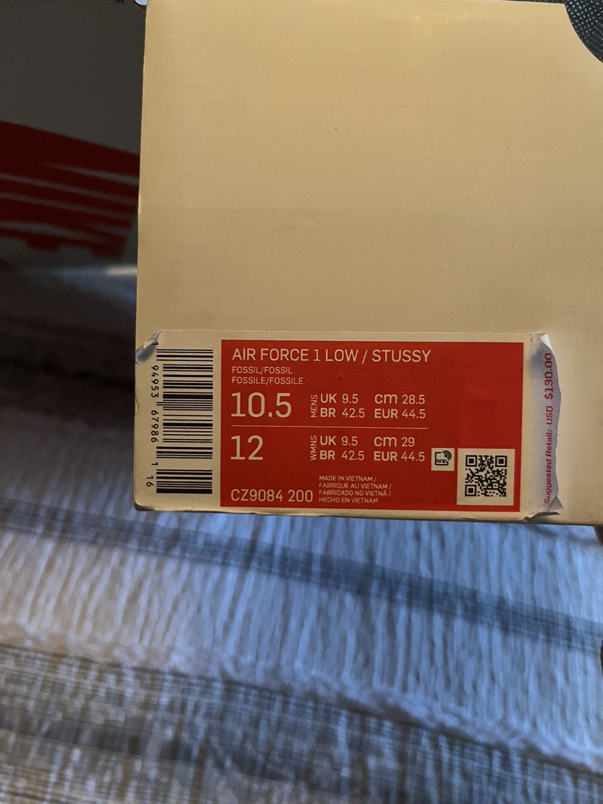 Nike × Stussy STUSSY FOSSIL AIR FORCE ONE Size US 10.5 / EU 43-44 - 8 Thumbnail