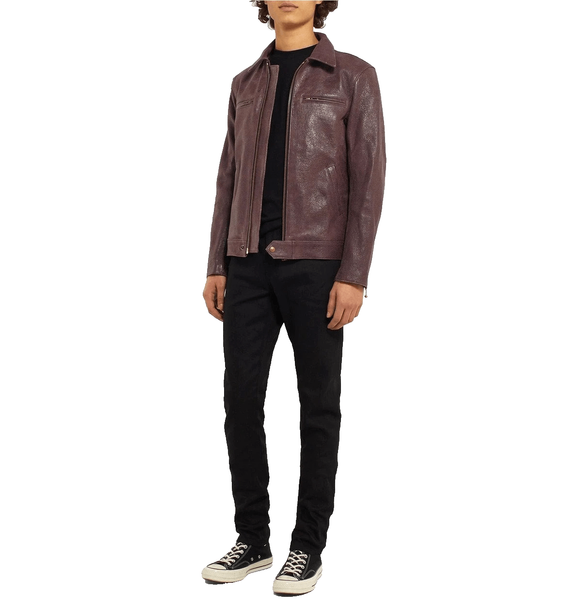Blackmeans Blackmeans Distressed Leather Jacket Size 4 US Slim Fit M M Size US M / EU 48-50 / 2 - 3 Thumbnail