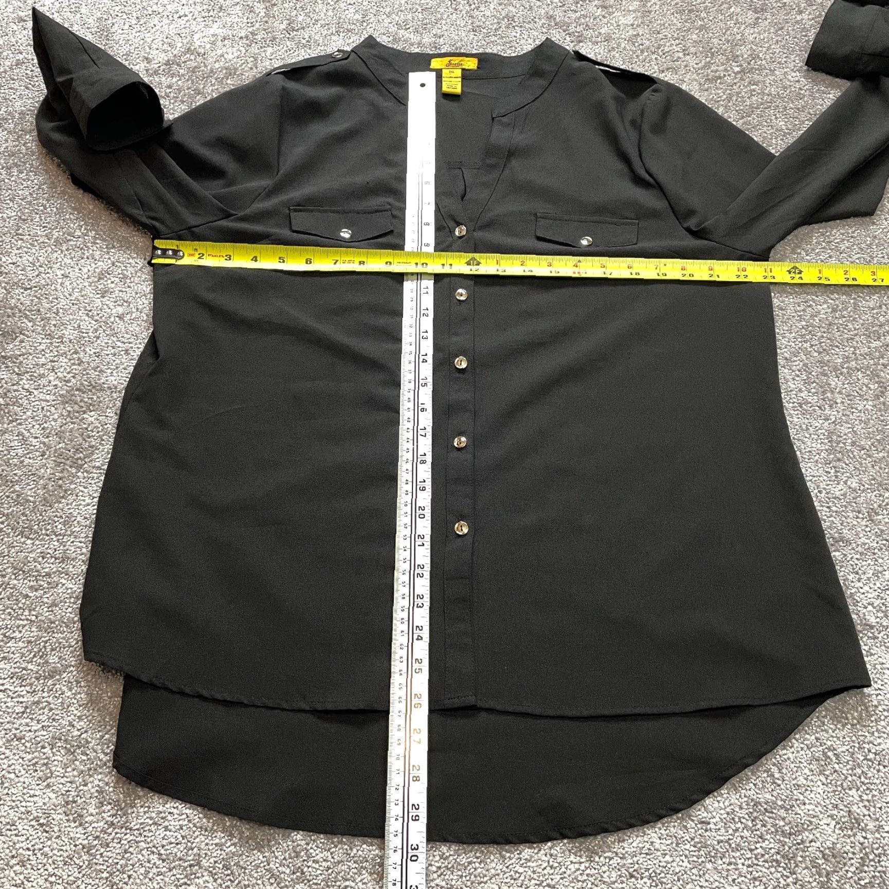 Vintage Finesse Blouse Button Shirt Womens 3XL Black Long Sleeve Polyester Top Ladies Size XXL / US 16-18 / IT 52-54 - 5 Thumbnail