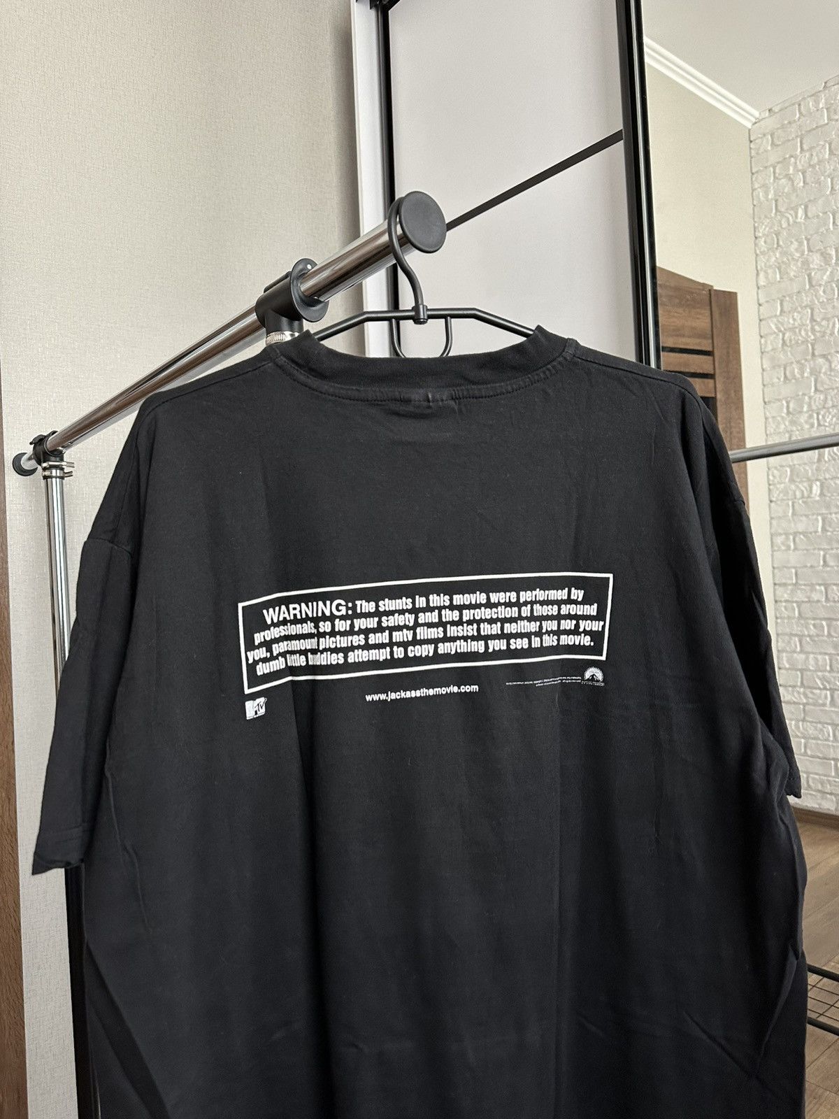Vintage 2002 Jackass Warning Vintage Movie T-Shirt Tee Size US XL / EU 56 / 4 - 8 Thumbnail