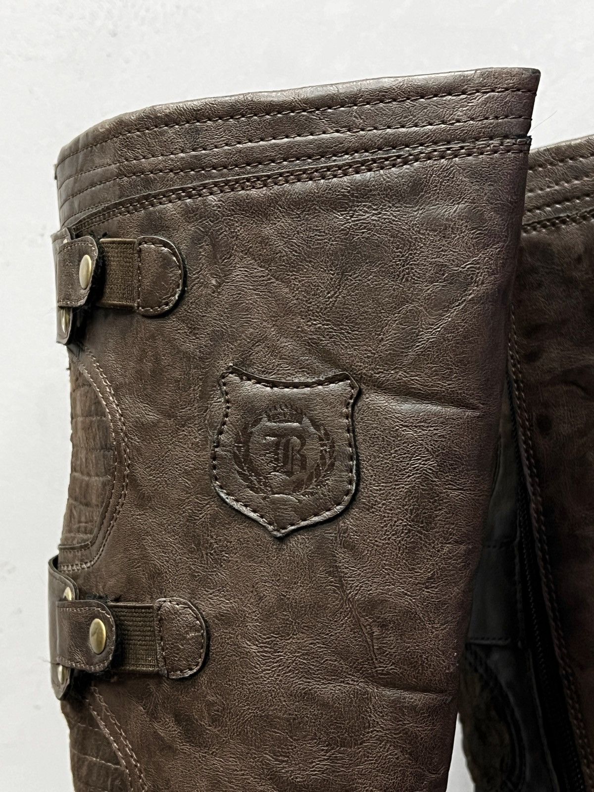 14th Addiction Leather hight moto Balenciaga style straps moto boxing boots Size US 8 / EU 41 - 15 Thumbnail