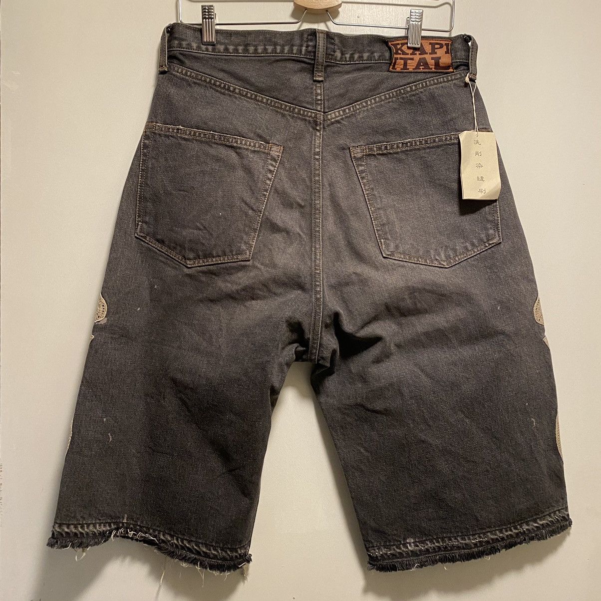 Kapital Kapital Bone Skeleton Denim Shorts Black | Grailed