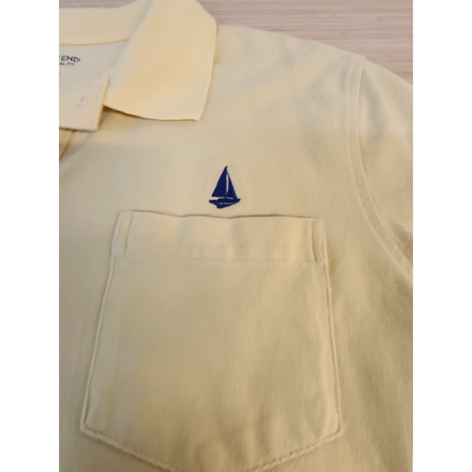 Lands' End Lands' End Mens Polo Shirt Short Sleeve Yellow L Large Traditional Fit Buttoned Shirt Size US L / EU 52-54 / 3 - 2 Thumbnail