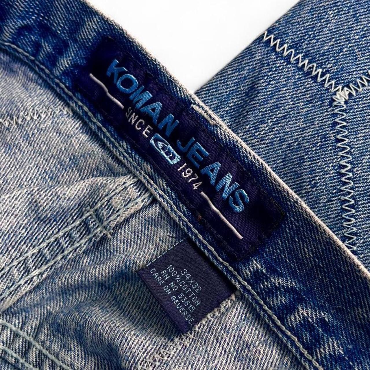 Other Vintage Koman Baggy Patchwork Stitch Jeans Size US 34 / EU 50 - 6 Thumbnail
