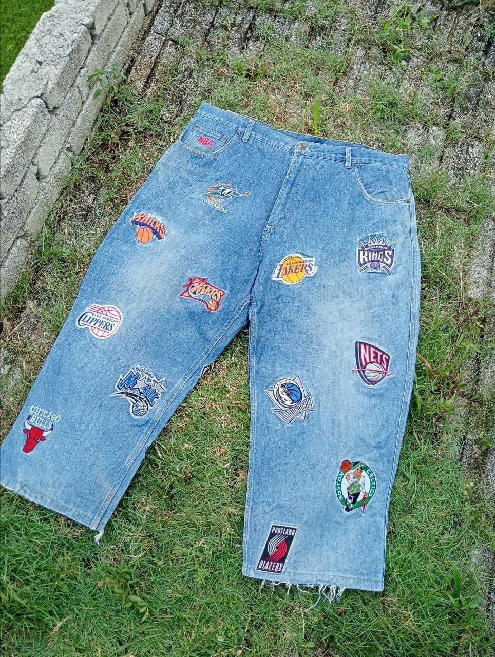 NBA Vintage Unk NBA Embroidery All Team Big Size Jeans Size US 40 / EU 56 - 2 Thumbnail