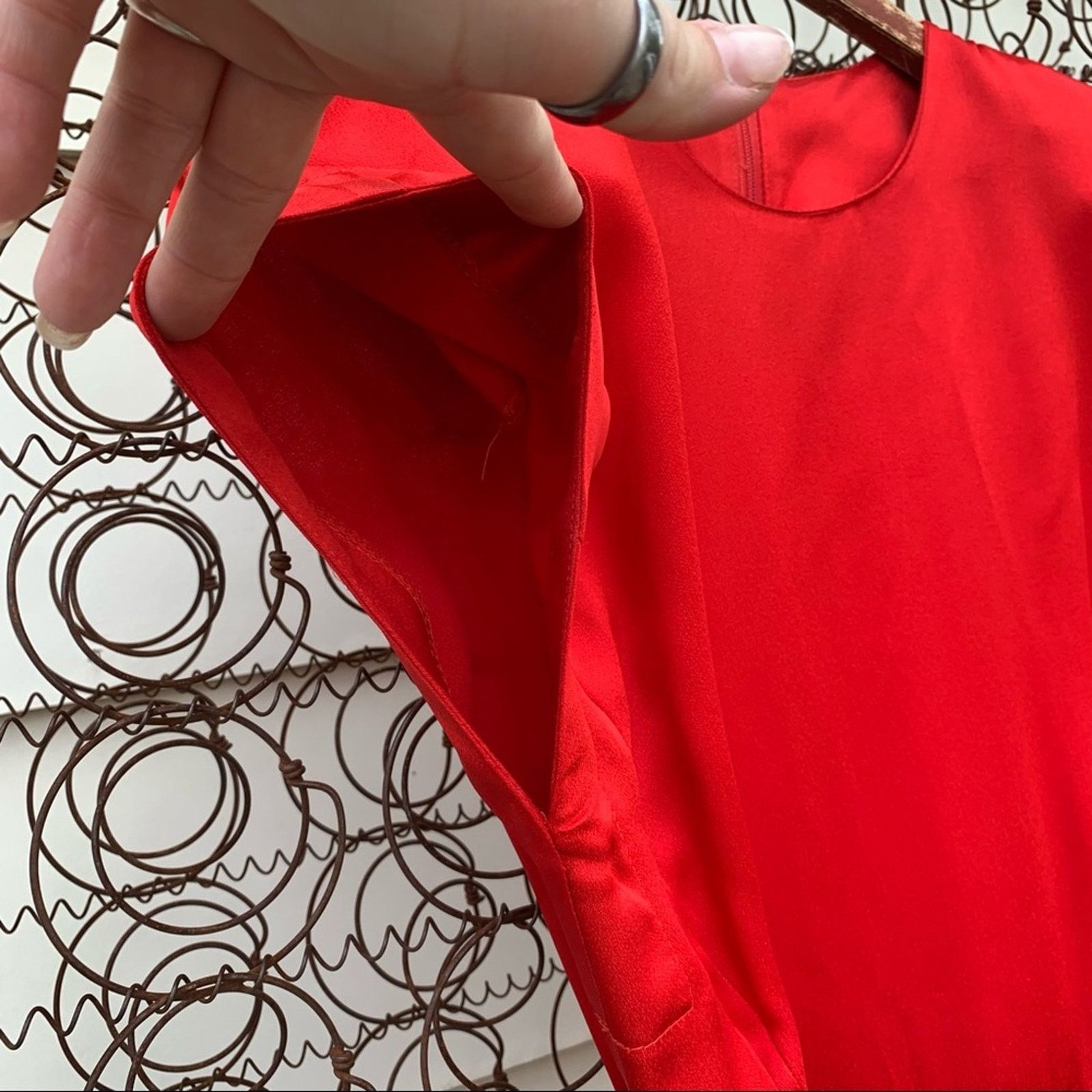 80s Red All That Jazz wiggle dress belted ruched hips Size 7