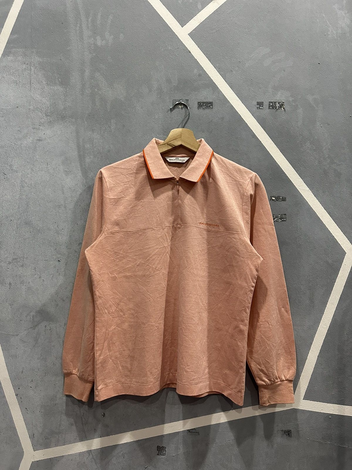 image of Balenciaga Half Zipper Long Sleeve in Peach, Men's (Size Small)