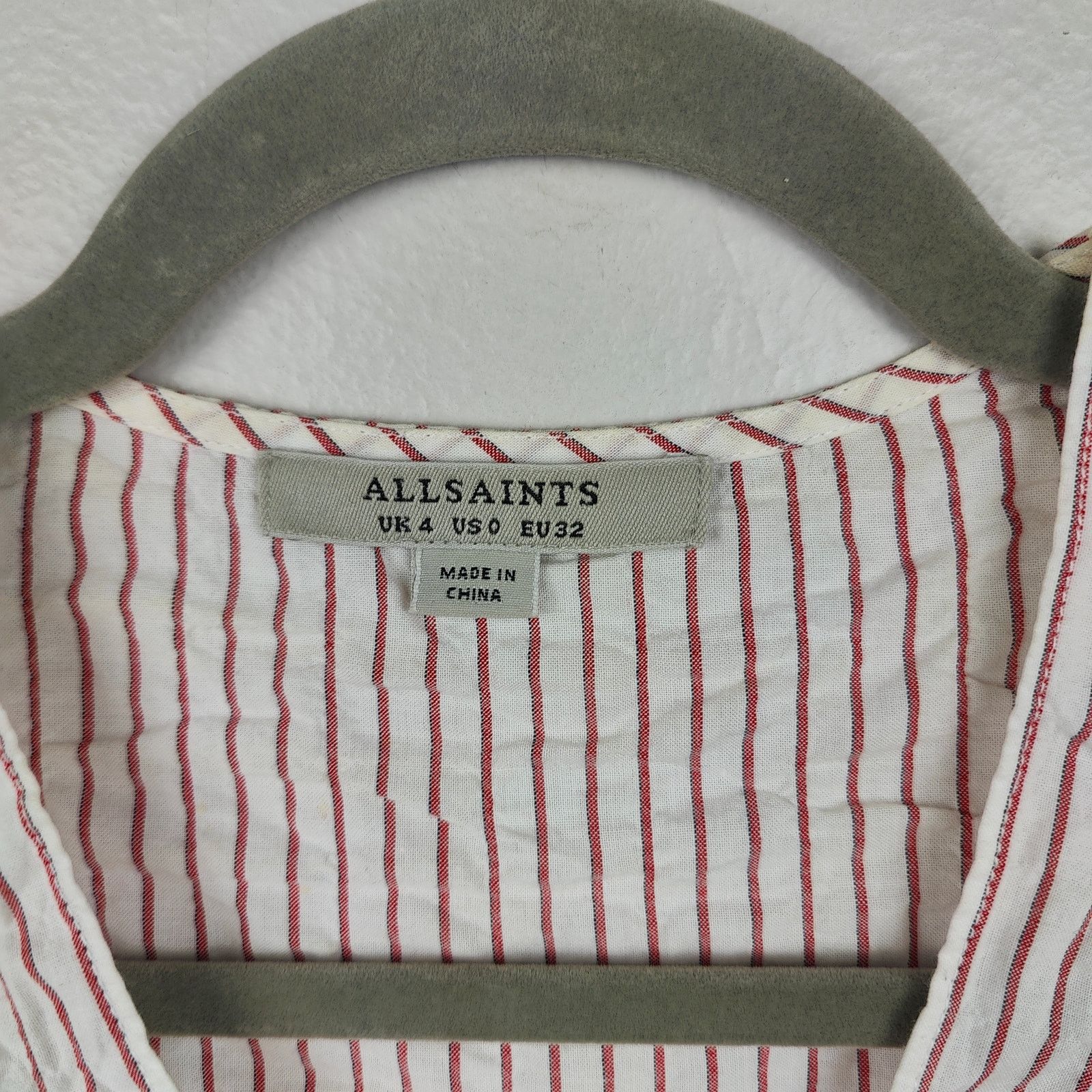 Allsaints AllSaints Alana Top 0 White Red Stripe Twist Front Crop Size XS / US 0-2 / IT 36-38 - 7 Thumbnail
