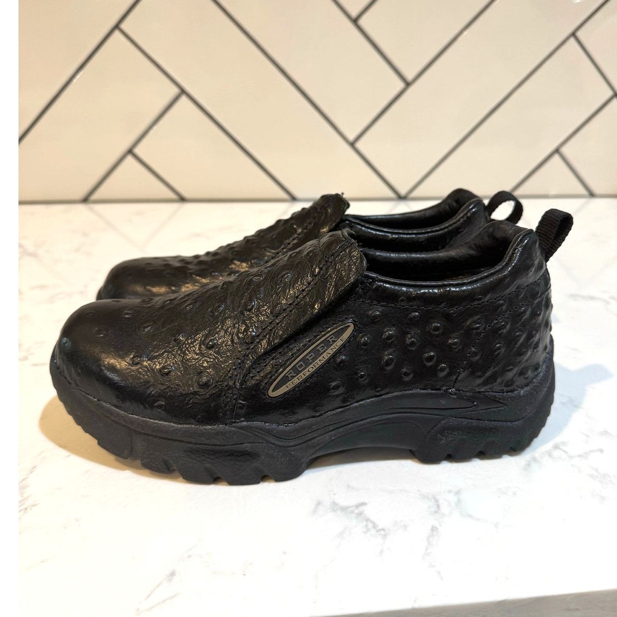Roper Roper Performance slip-on faux ostrich print leather shoe Size US 7 / IT 37 - 1 Thumbnail