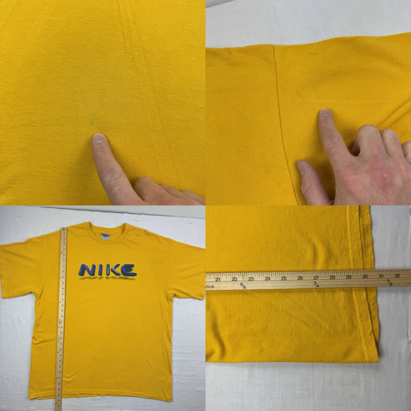 Nike VINTAGE Nike T-Shirt Adult XL Yellow Spellout Y2K Grunge Hipster Mens Size US XL / EU 56 / 4 - 8 Thumbnail