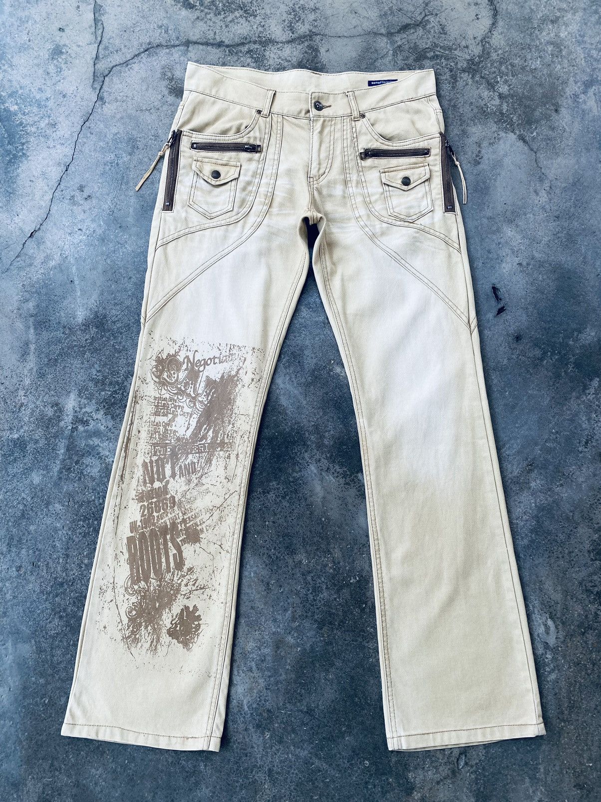 semanticdesign Vintage Semantic Design Flared Faded Bottom Bell Pants Size US 33 - 1 Thumbnail