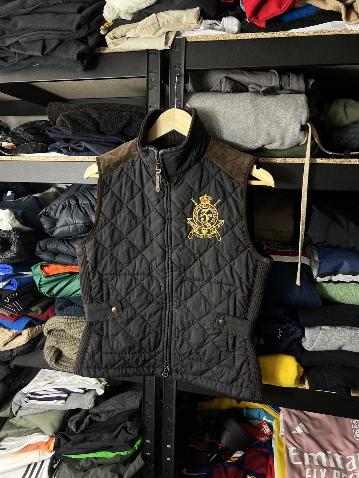 Polo Ralph Lauren Ralph Lauren Sport Quilted Vest Women Black Suede Trim Logo Size M / US 6-8 / IT 42-44 - 1 Thumbnail