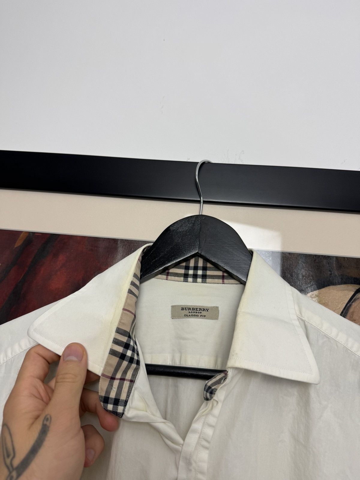Burberry Burberry Button Up Casual Shirt White Nova Check Rare Luxury Size US L / EU 52-54 / 3 - 3 Thumbnail