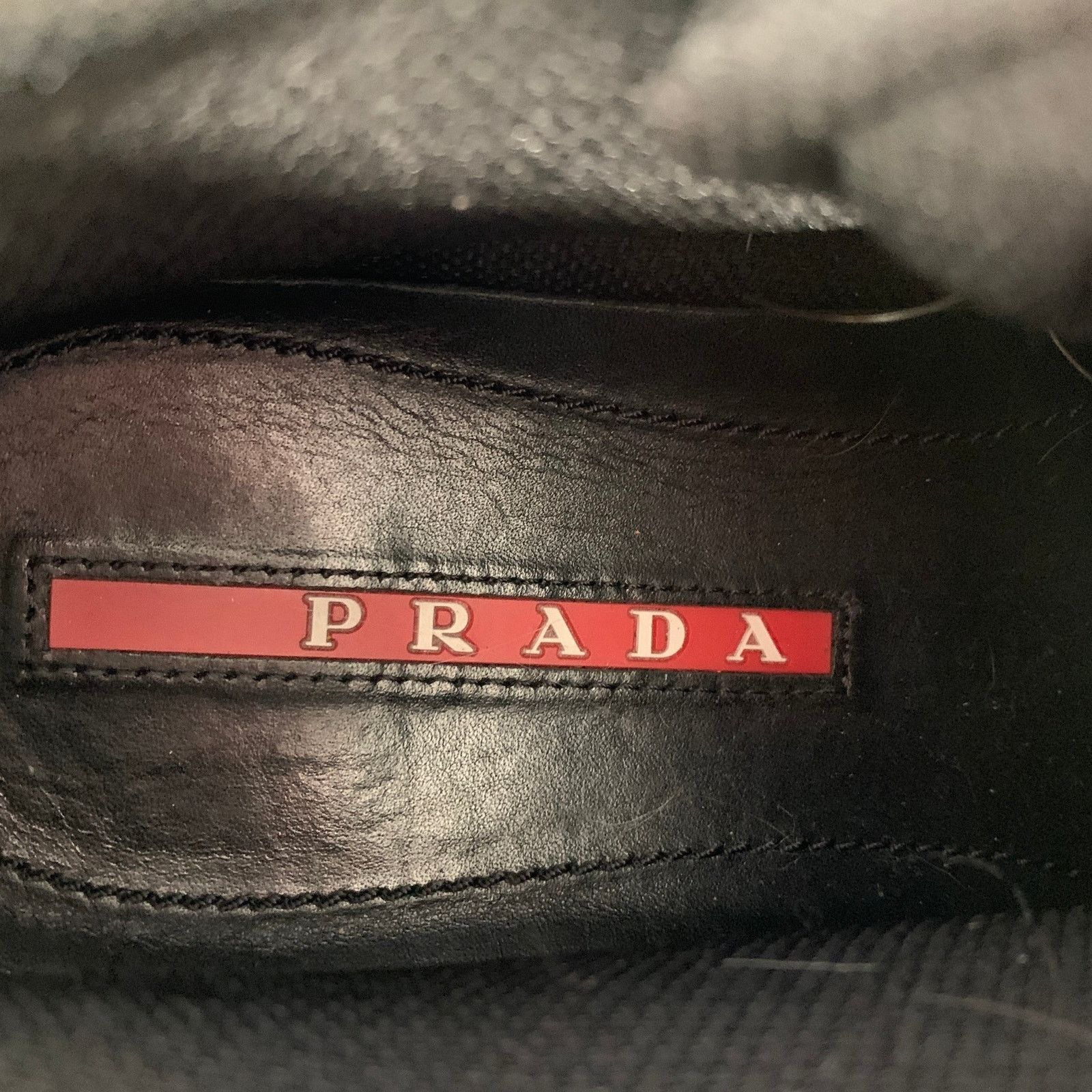 Prada Size 7 Black Mixed Fabrics Nylon Leather Lace-Up Sneakers Size US 7 / EU 40 - 7 Thumbnail