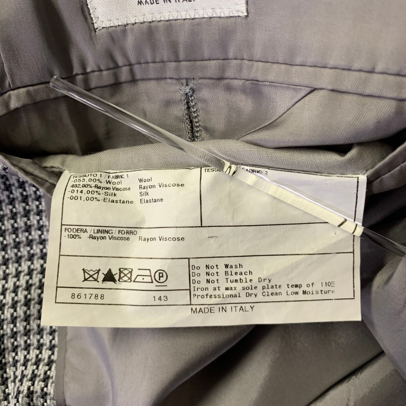 Armani Collezioni ARMANI COLLEZIONI 42 Grey Houndstooth Wool Blend Sport Coat Size 42R - 6 Thumbnail