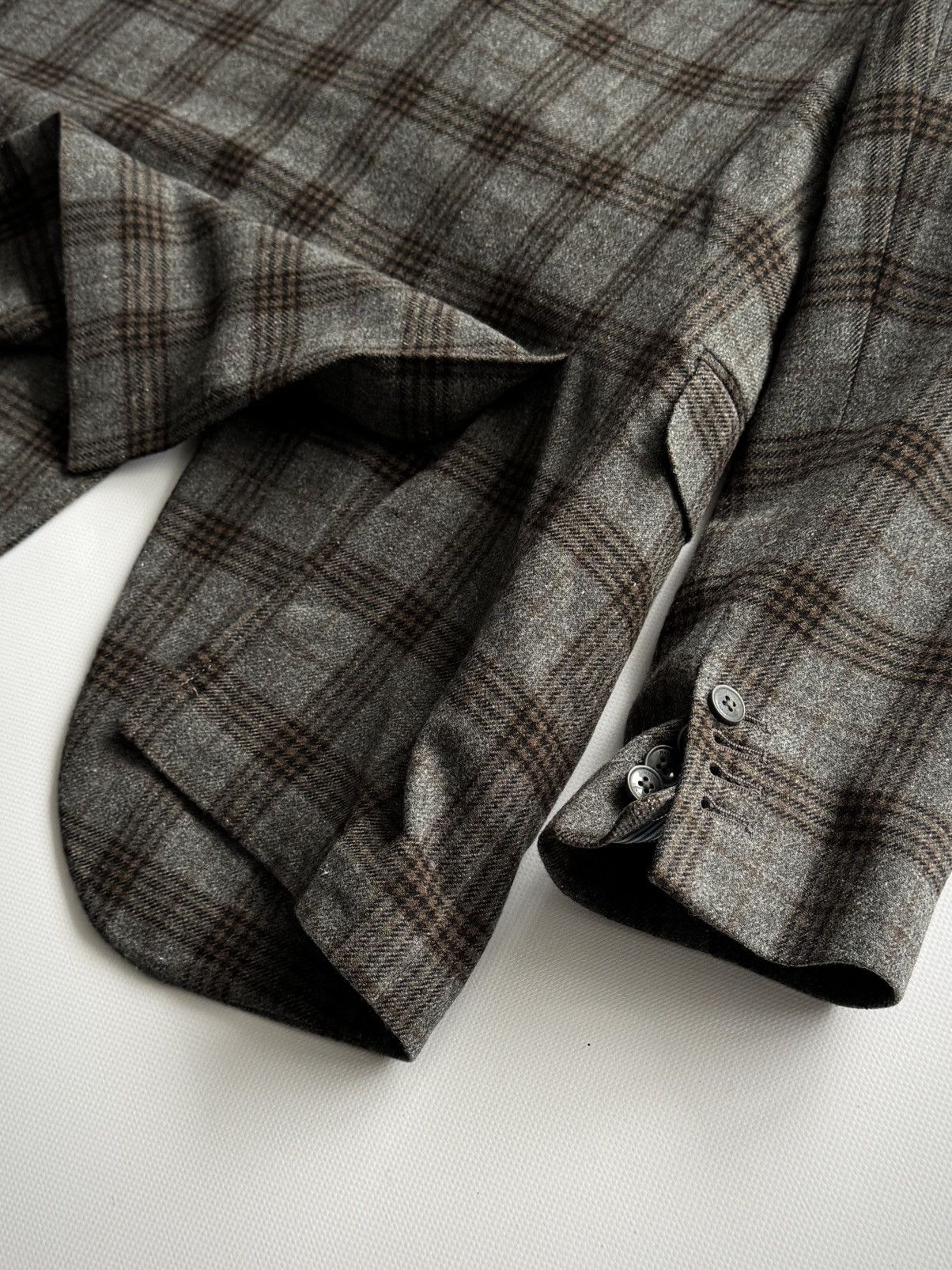 Hackett Hackett London Fancy Gray Check Wool Blazer Size 42R - 8 Thumbnail