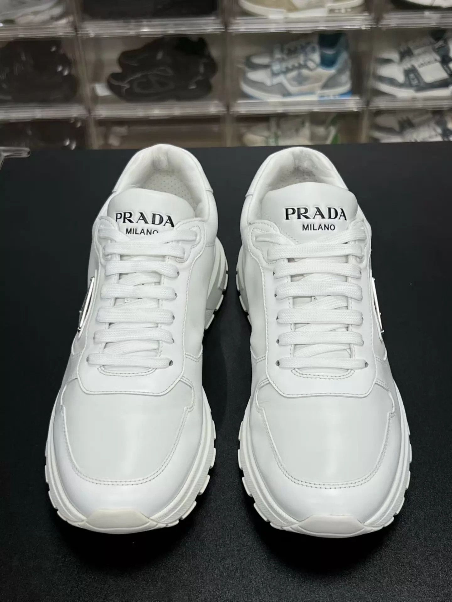 Prada PRADA leather white 41 EU sneakers Size US 8 / EU 41 - 2 Thumbnail