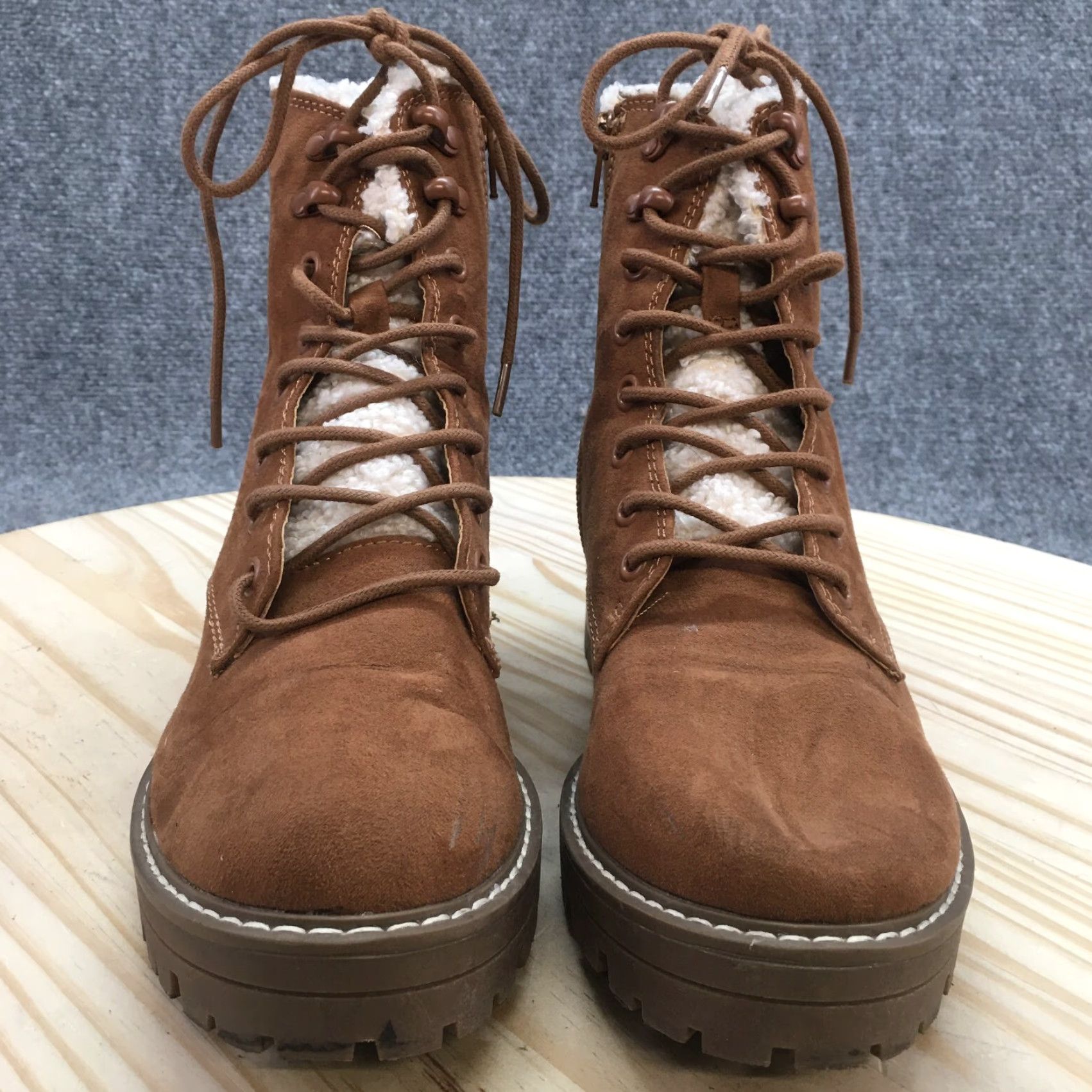 Vintage Universal Thread Ankle Boots Womens 7 Brown Tessie Sherpa Faux Fur Leather Boots Size US 7 / IT 37 - 7 Thumbnail