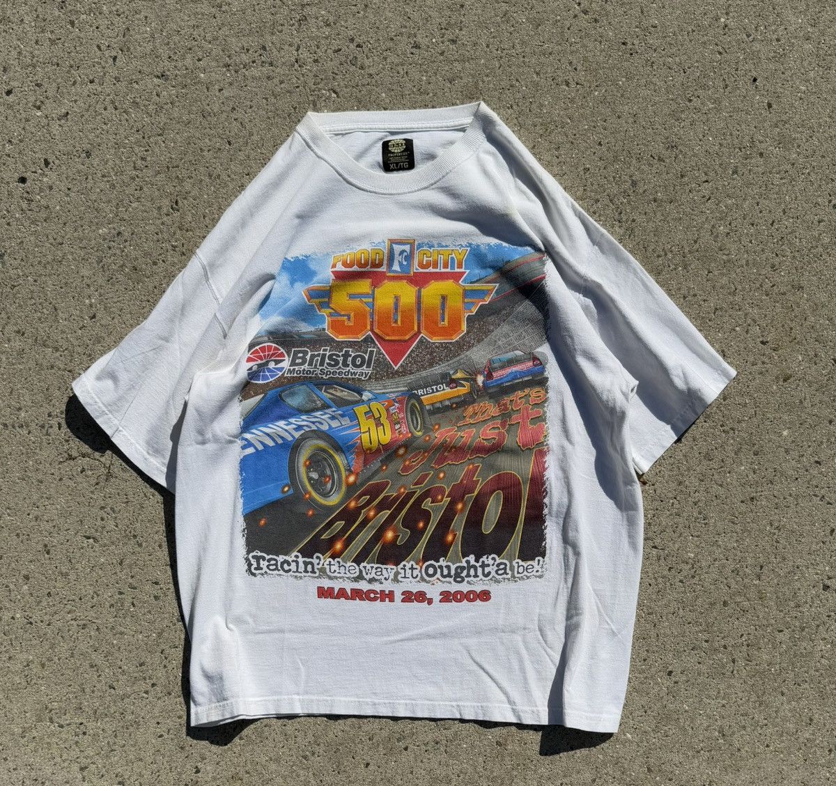 NASCAR × Vintage Vintage NASCAR Tee "FOOD City 500" Size US XL / EU 56 / 4 - 1 Thumbnail