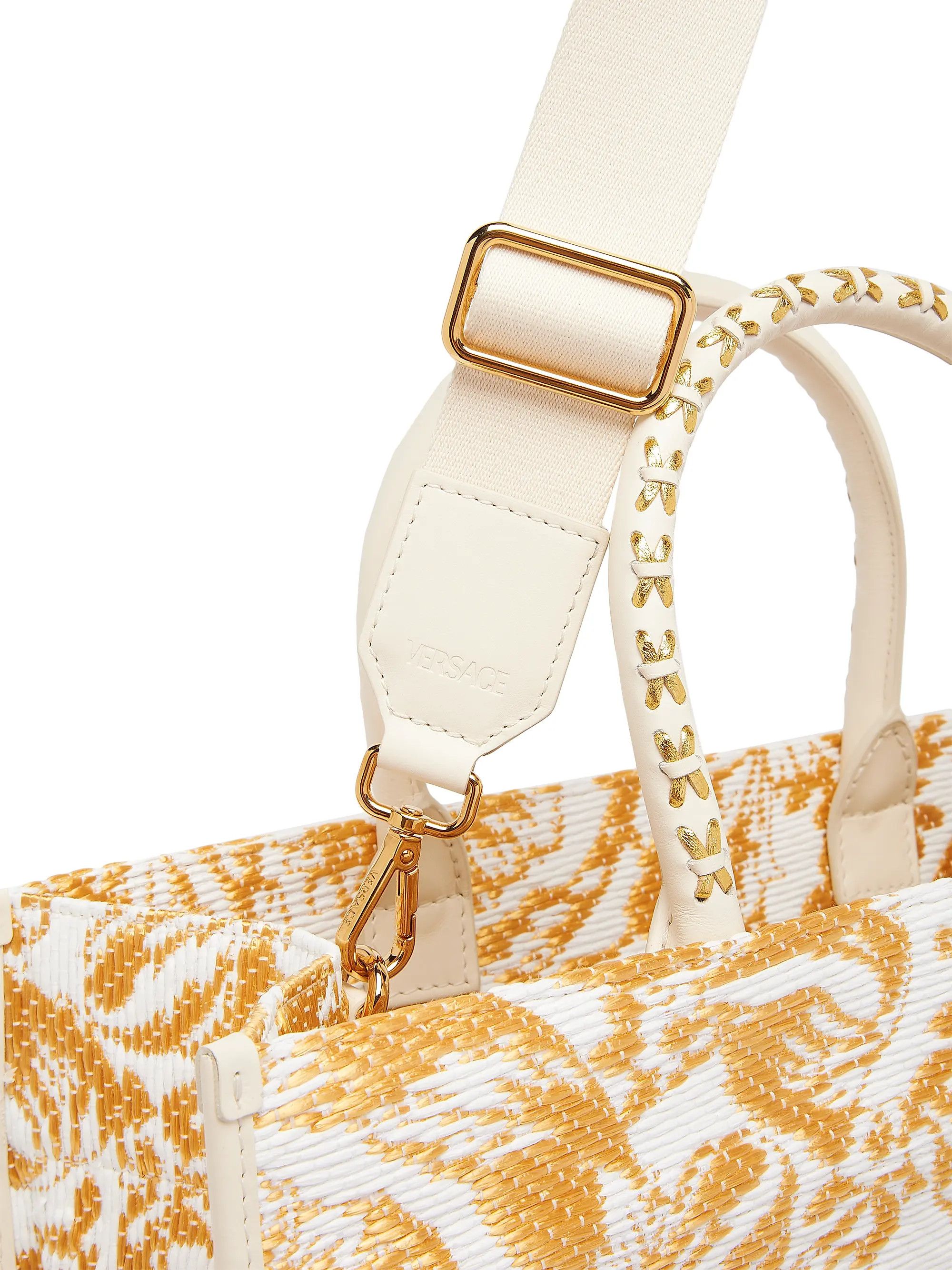 Versace os11x0126 Size: OS / Large Athena Jacquard Raffia Tote Bag Size ONE SIZE - 7 Thumbnail