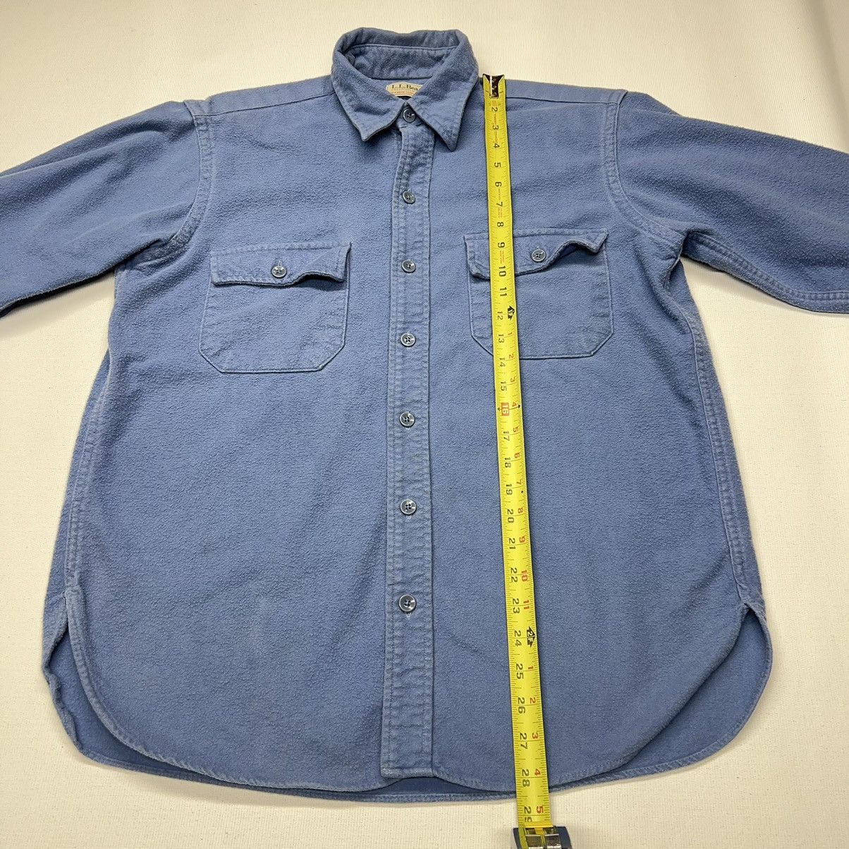 L.L. Bean × Vintage VTG LL Bean Flannel Shirt Blue Chamois Cloth Button Up Retro Size US M / EU 48-50 / 2 - 17 Thumbnail