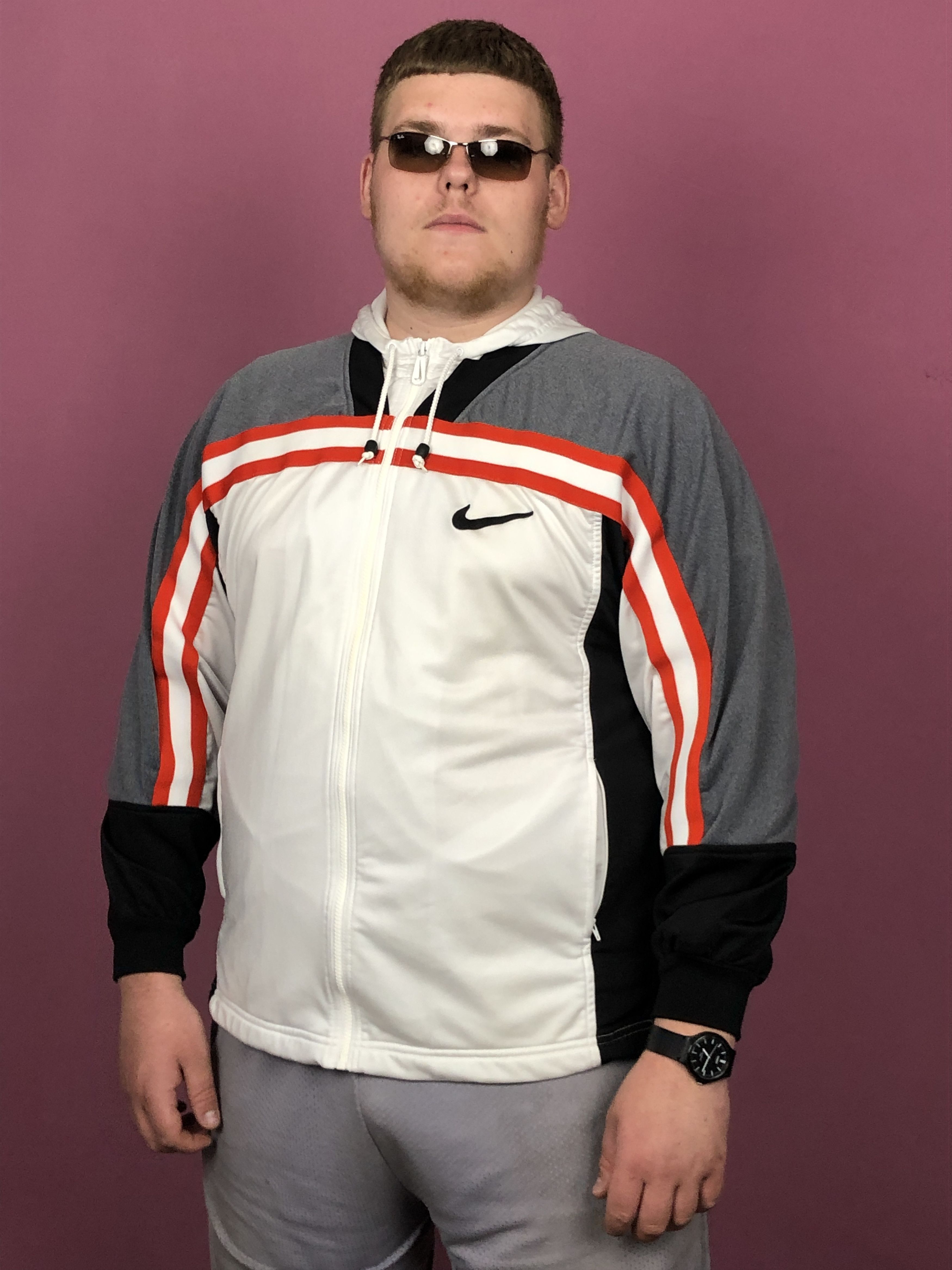 Nike × Vintage 90s Nike Vintage Men's Track Jacket - L Big Swoosh Size US L / EU 52-54 / 3 - 2 Thumbnail