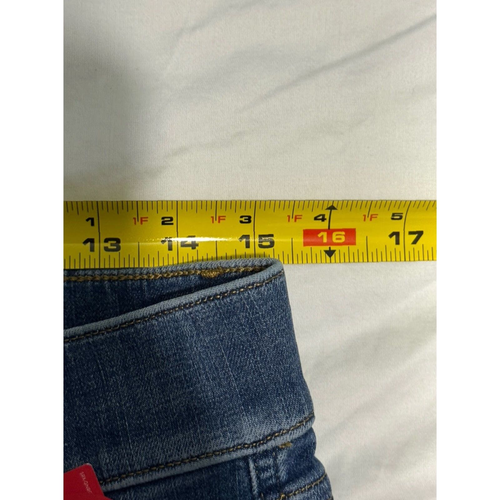 Spanx SPANX Women's Petite Large Blue Wide Leg Crop Jeans Pull-On Denim Pants Flare Stretch Size 36" / US 14 / IT 50 - 4 Thumbnail