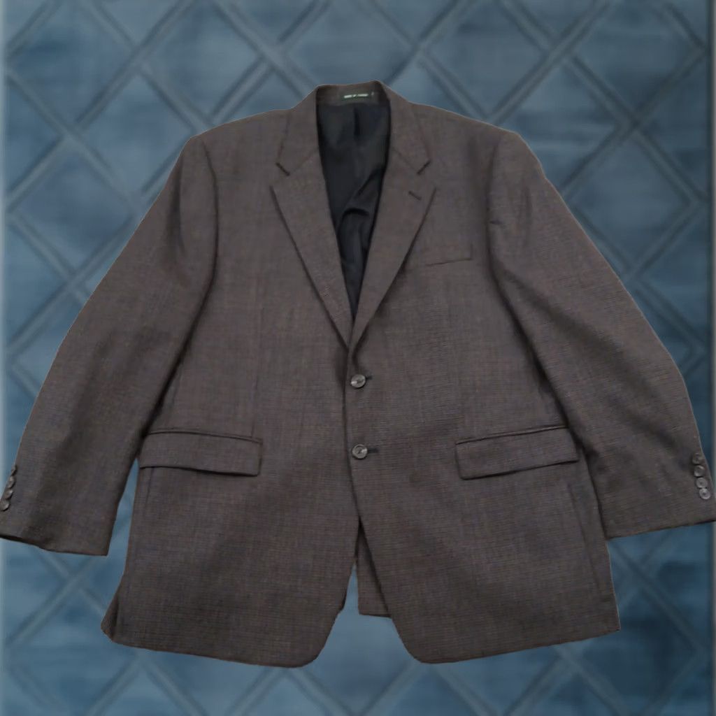 Ralph Lauren Lauren Ralph Lauren Blazer Mens 46 Gray Plaid Wool Single-Breasted Two-Button Notch Lapel Vented 2 Piece Jacket Chest 46 Regular Wool Blazer Mens Mens Size 46R - 1 Thumbnail